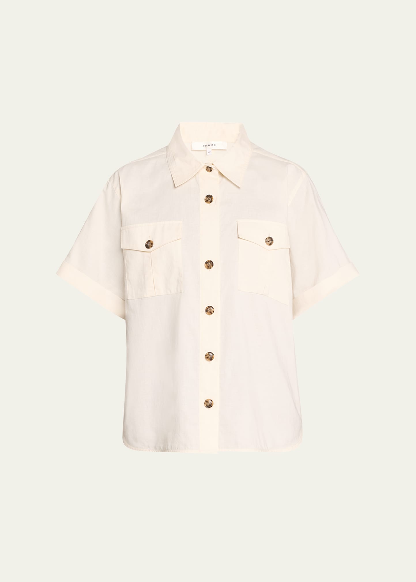 Shop Frame Patch Pocket Utility Shirt In Cream