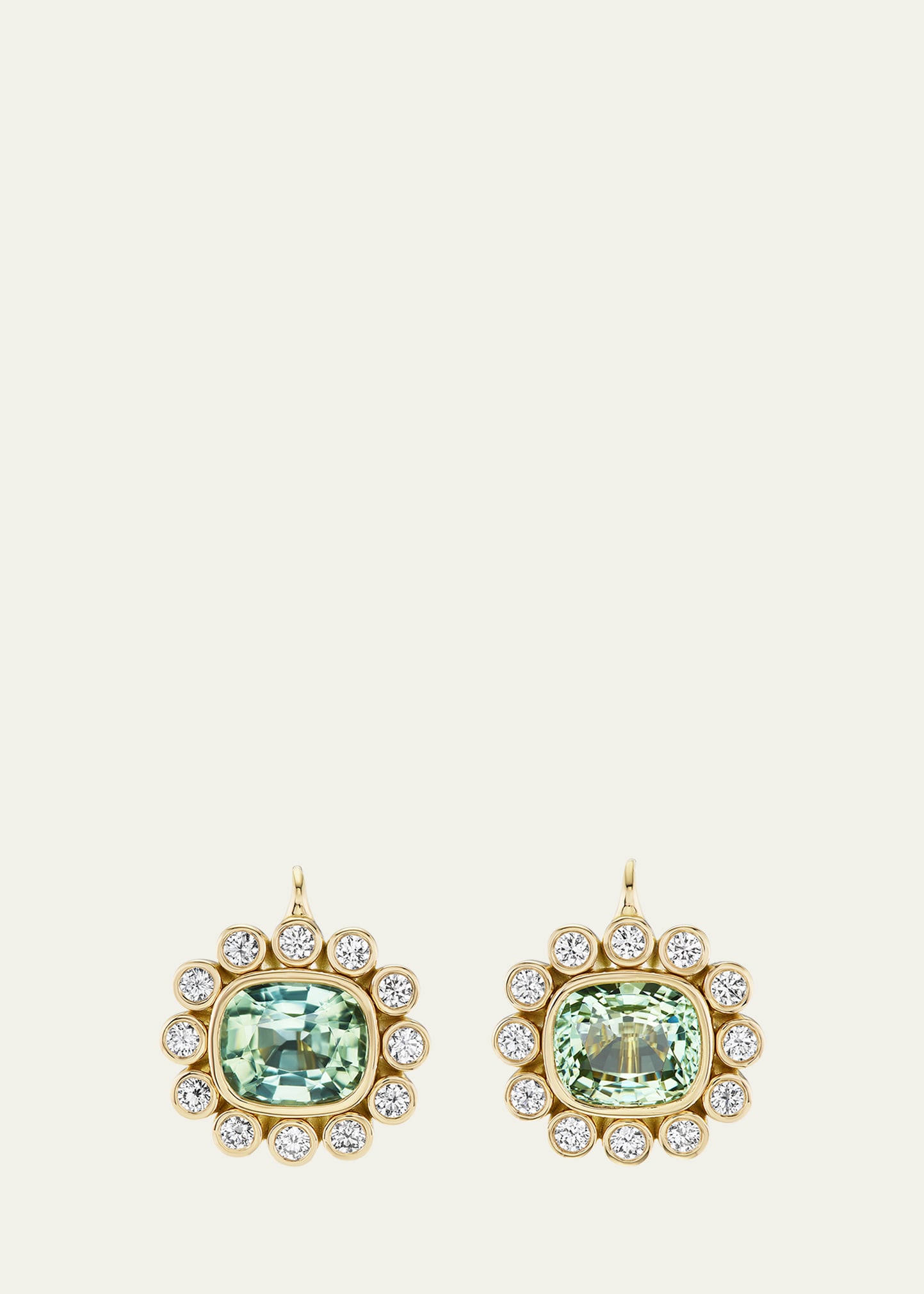 One-of-a-Kind Wildflower Drop Earrings with Mint Tourmaline