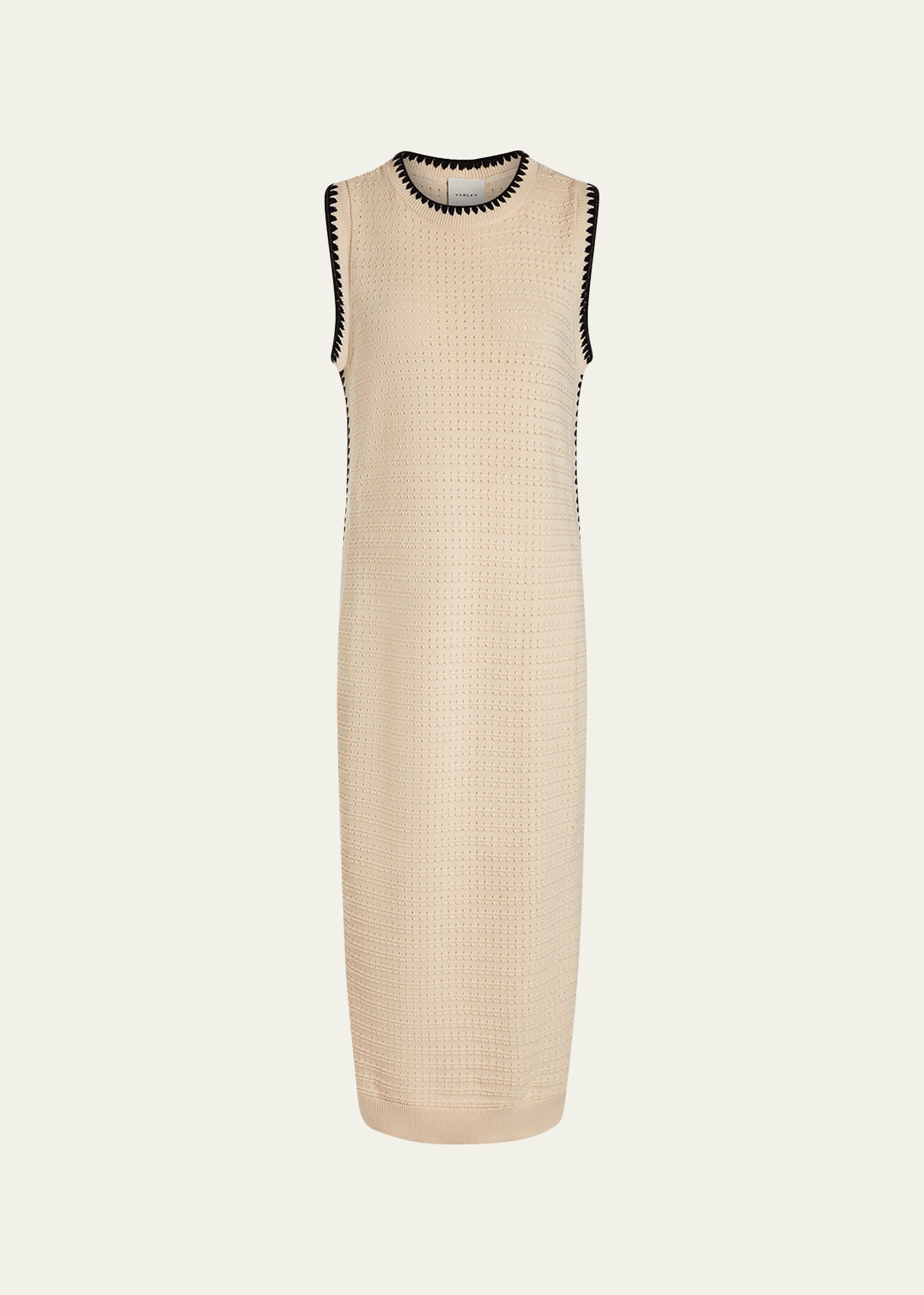 Shop Varley Dwight Knit Tank Midi Dress In Birch