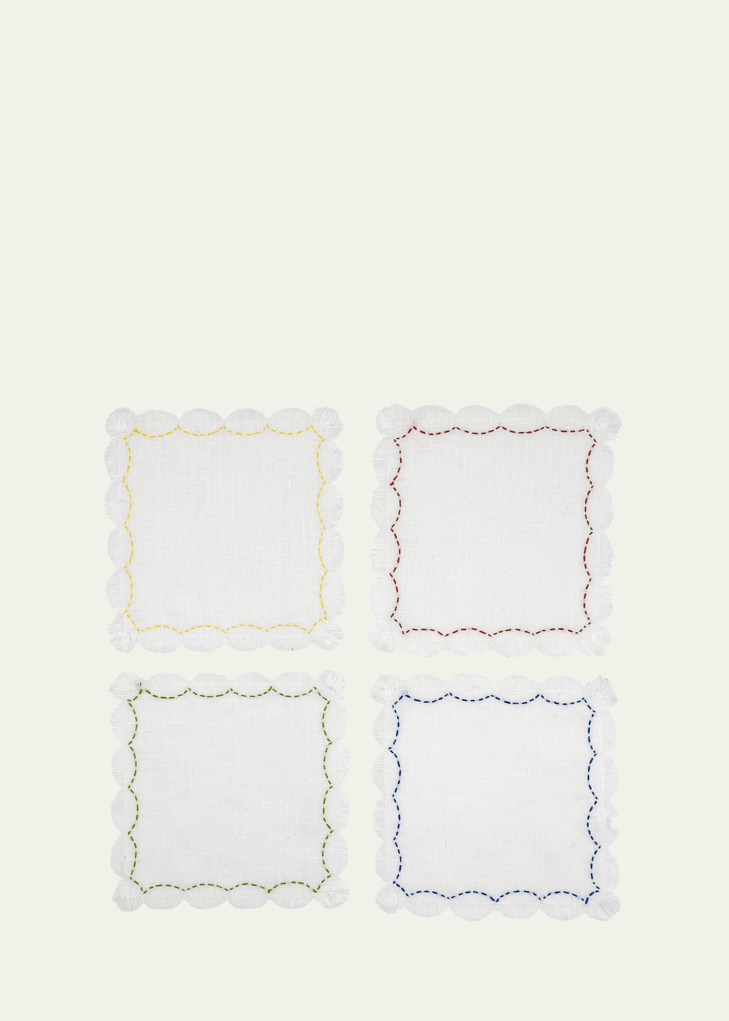 Tina Chen Designs Petal Embroidered Cocktail Napkins, Set Of 4 In Multi