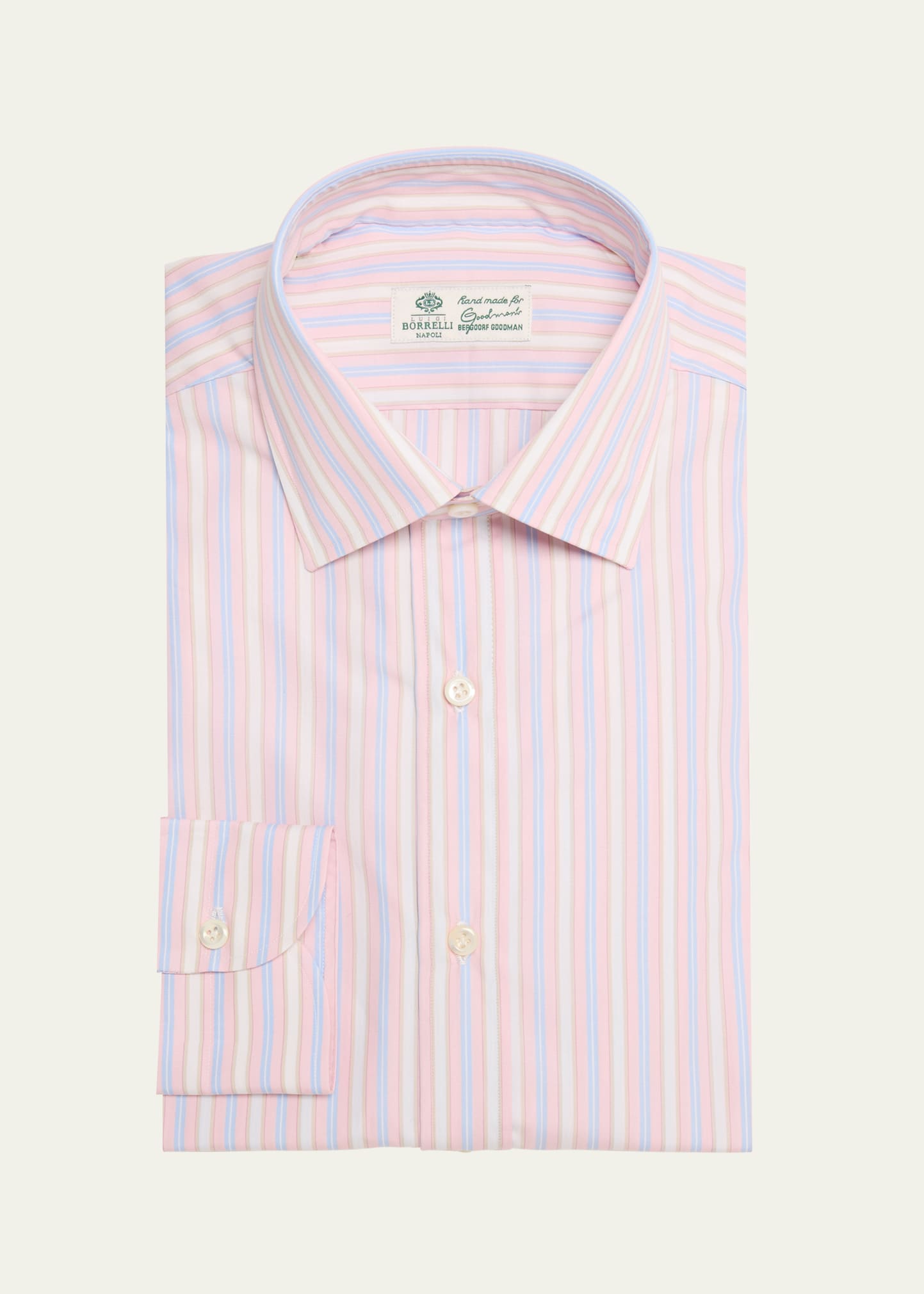 Shop Borrelli Men's Multi-stripe Dress Shirt In 1 Lt Pink Blue