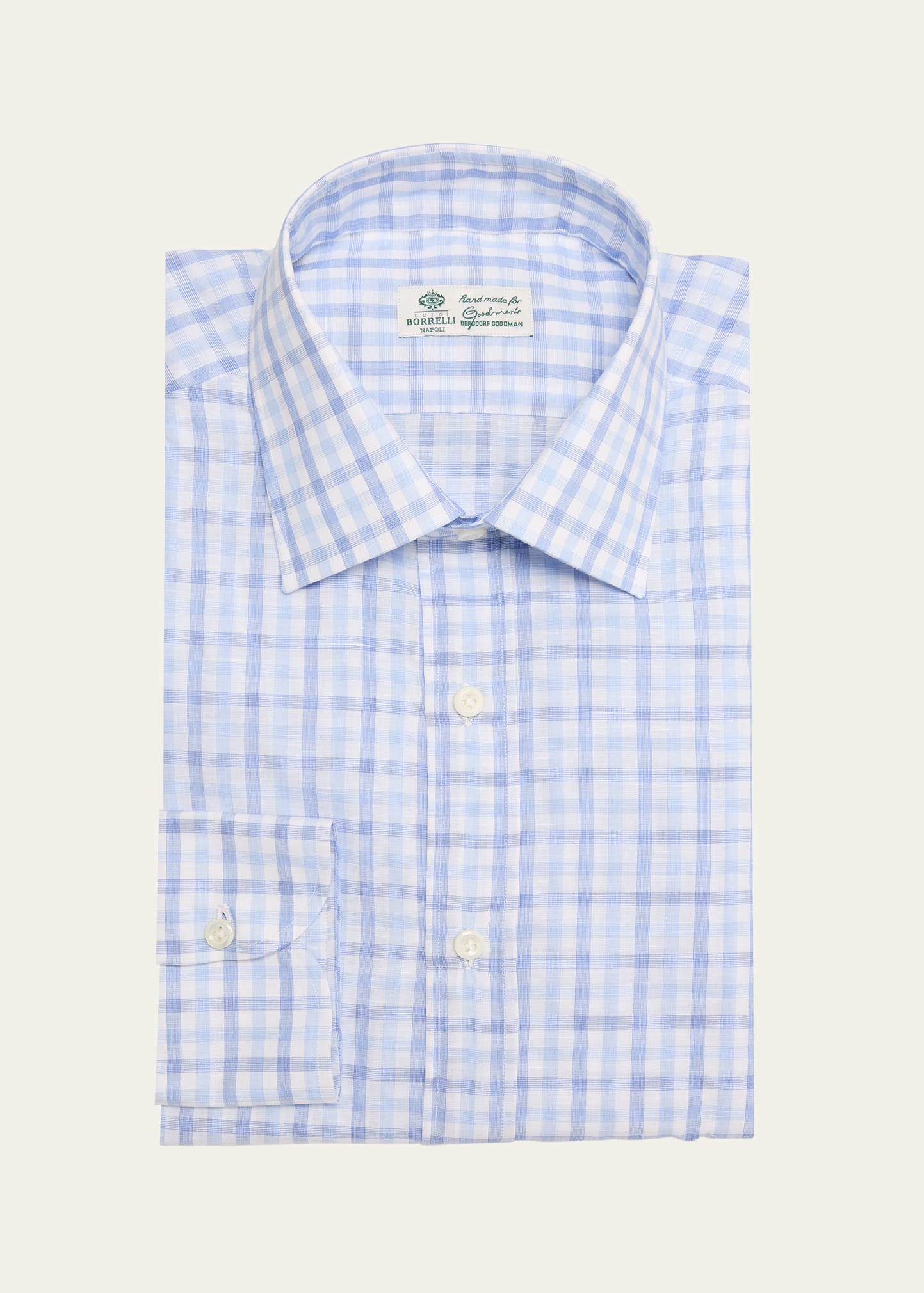 Shop Borrelli Men's Check Dress Shirt In 1 Blue White