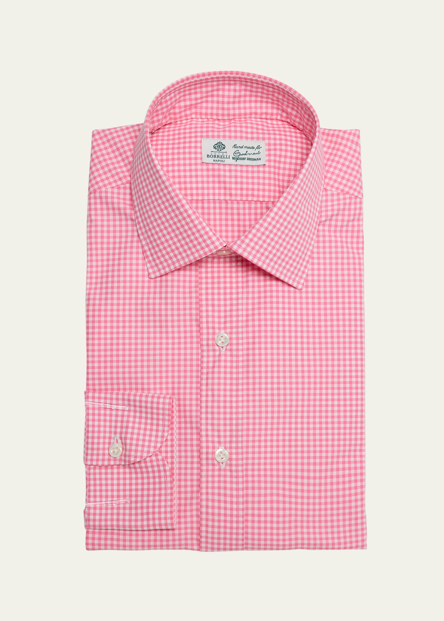 Shop Borrelli Men's Cotton Gingham Check Dress Shirt In 1 Pink