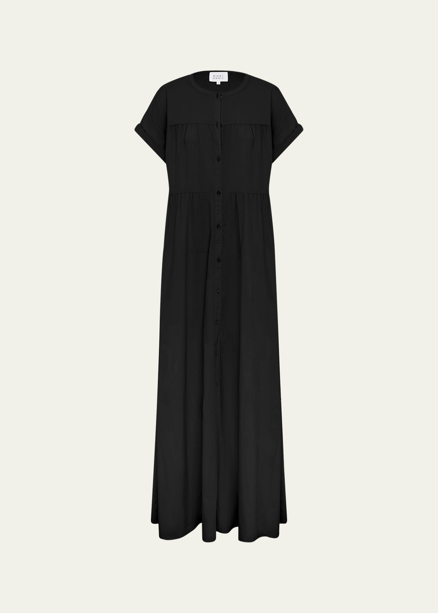 Shop Bird & Knoll Palma Short-sleeve Maxi Dress In Black