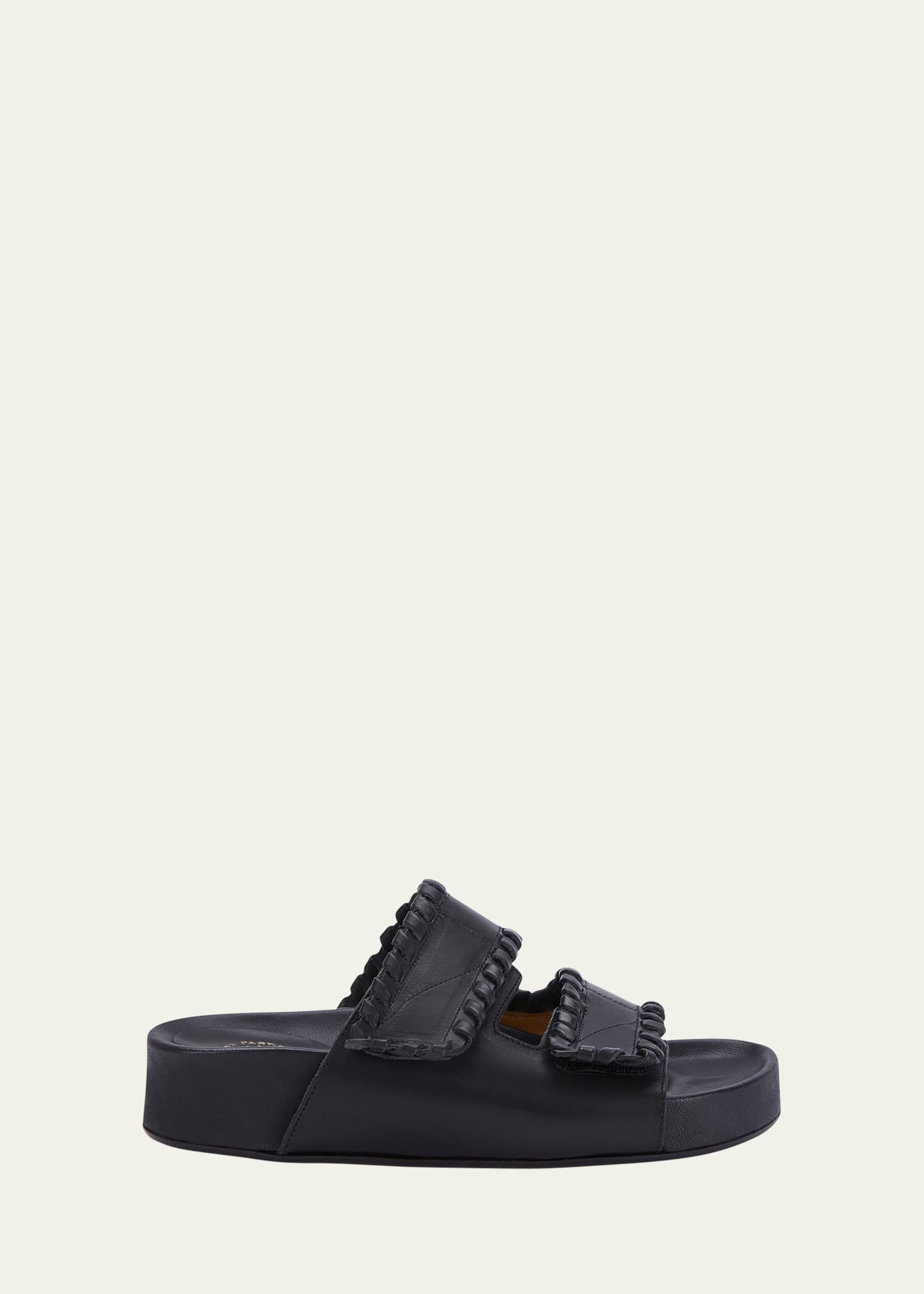 Atp Atelier Furlo Stitch Dual-grip Slide Sandals In Black
