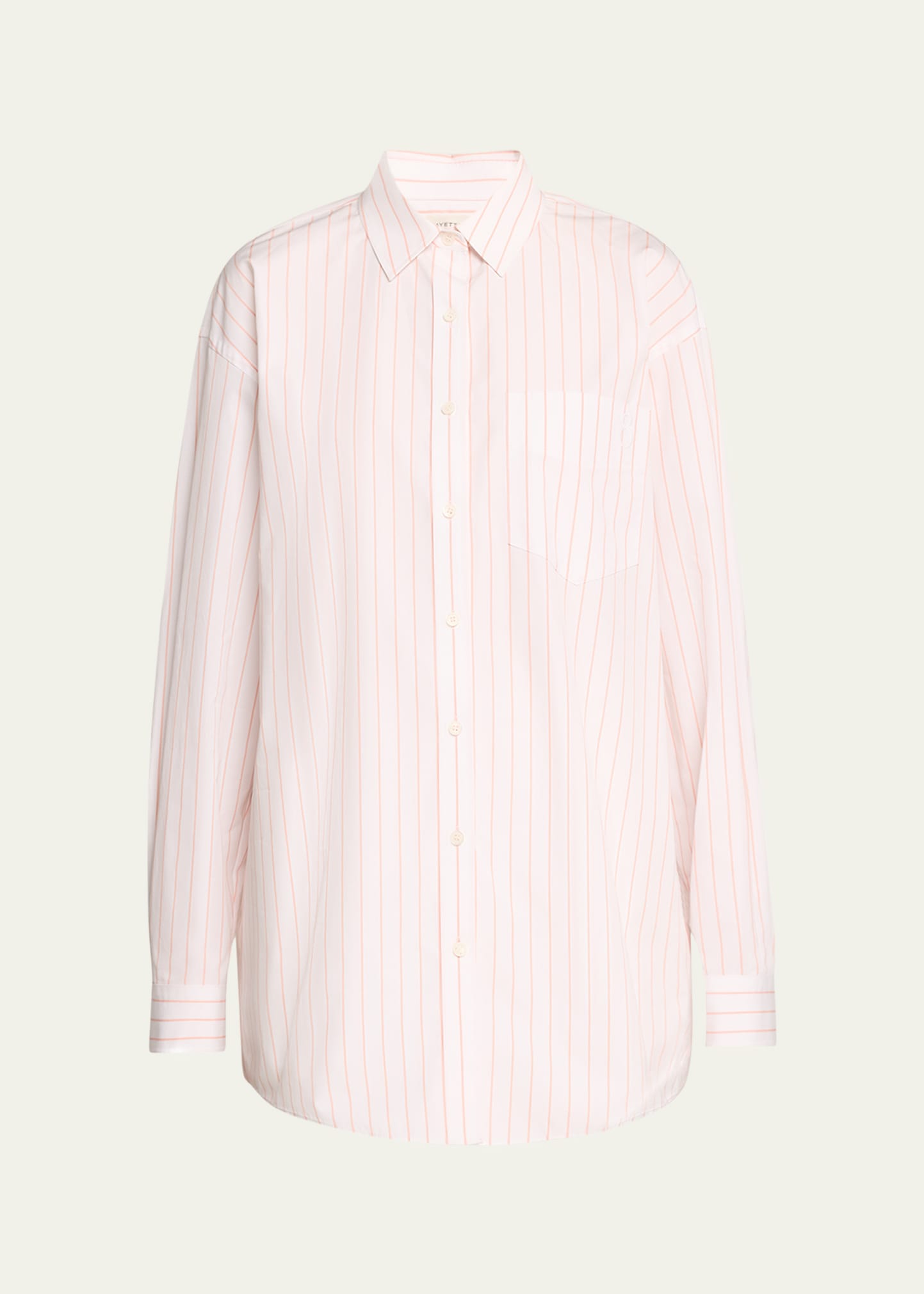 Shop Lafayette 148 Oversized Striped Boyfriend Shirt In Pink Dusk Multi