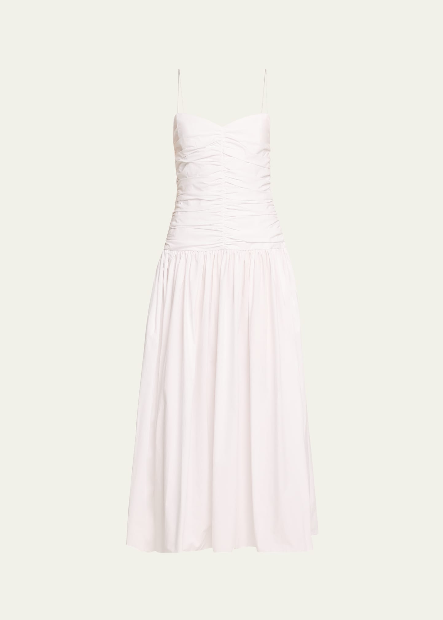 Matteau Gathered Drop Waist Dress In White