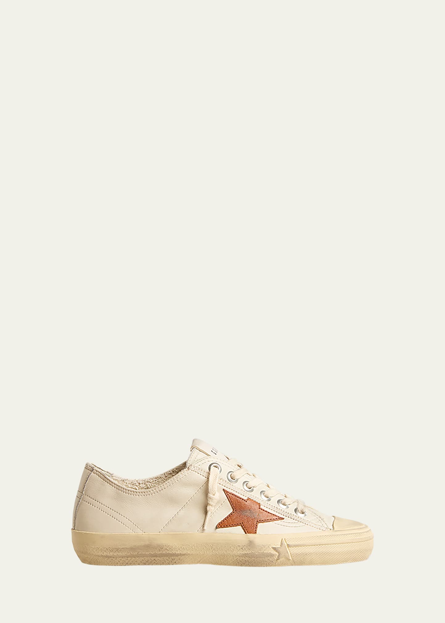 Golden Goose V-star Leather Low-top Sneakers In White/tan