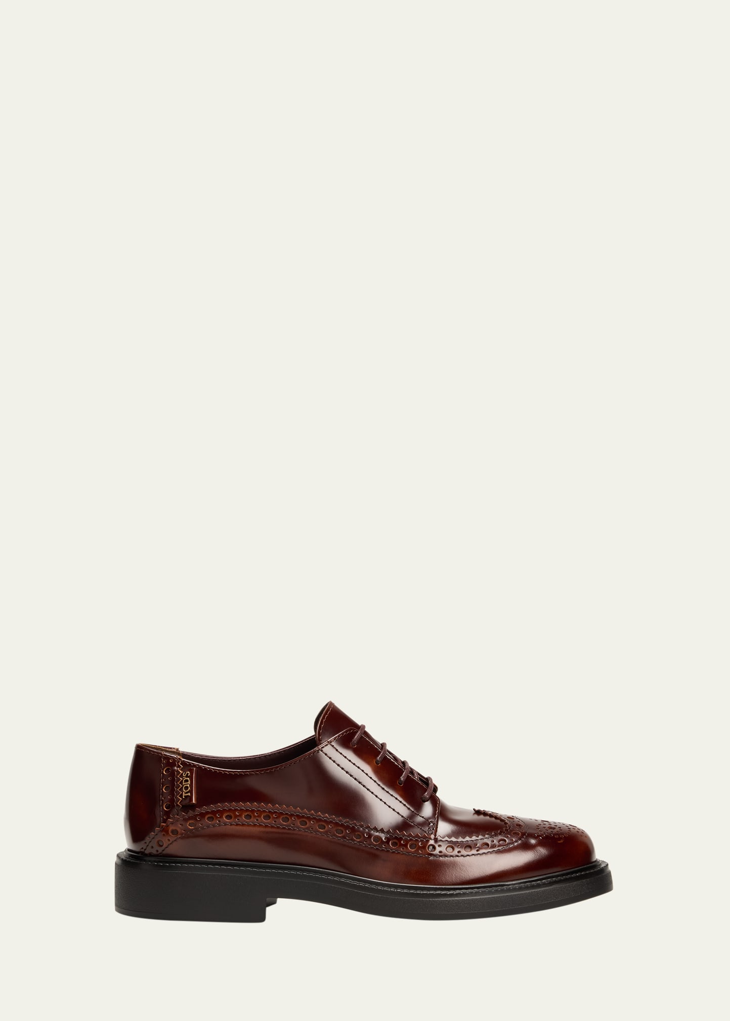 Tod's Gomma Leather Wing-tip Oxford Loafers In Cuoio Scuro