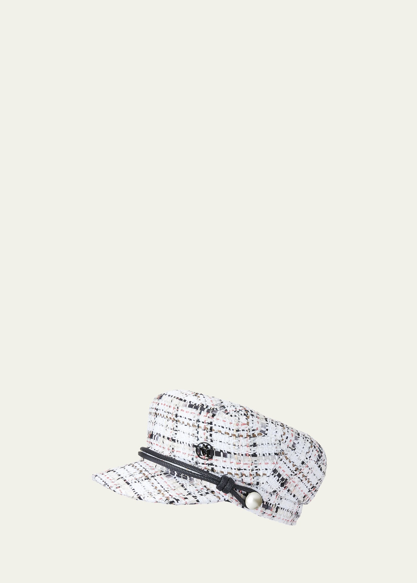 MAISON MICHEL NEW ABBEY TWEED NEWSBOY CAP 