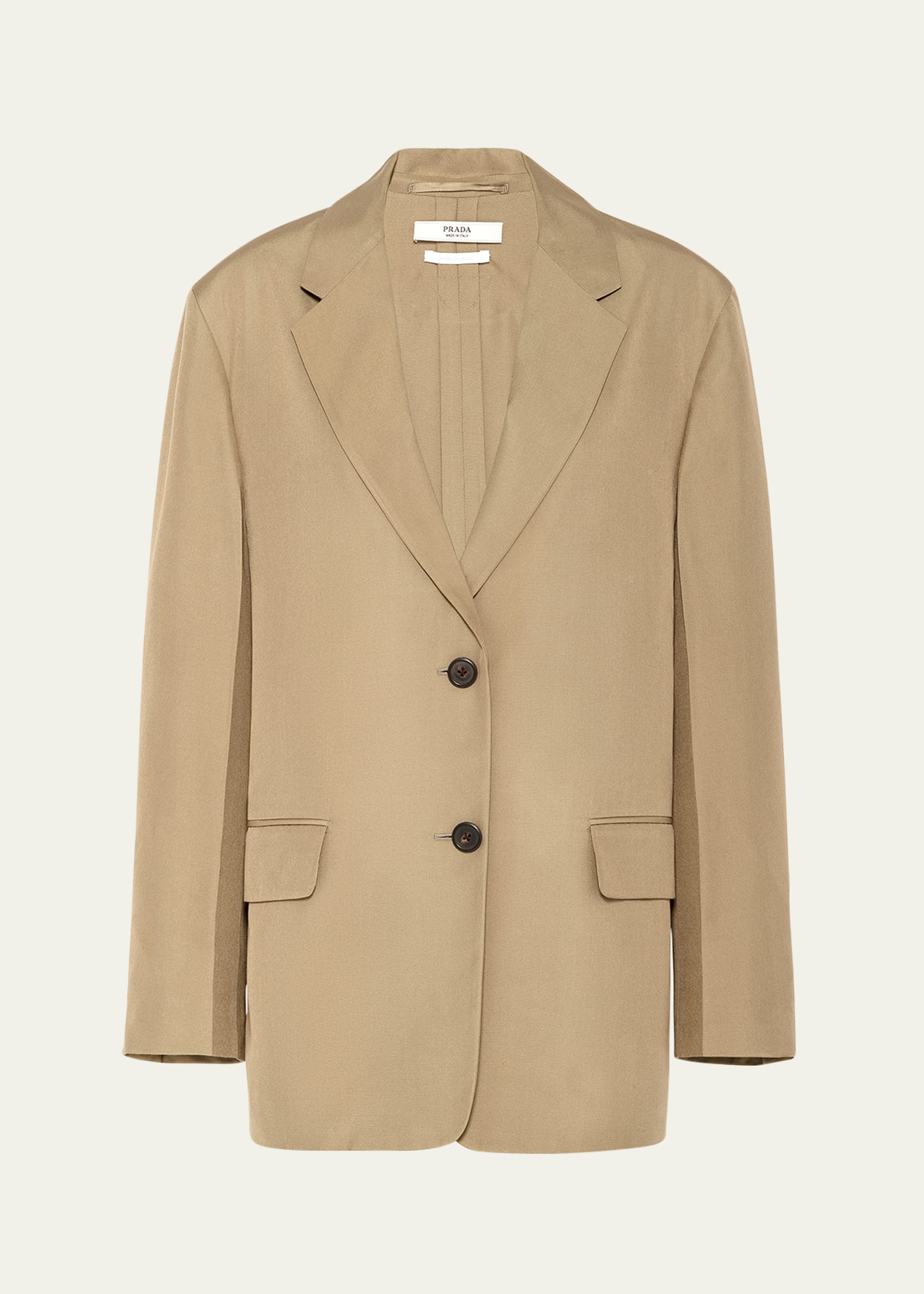 Prada Single-breasted Blazer In F0393 Oliva