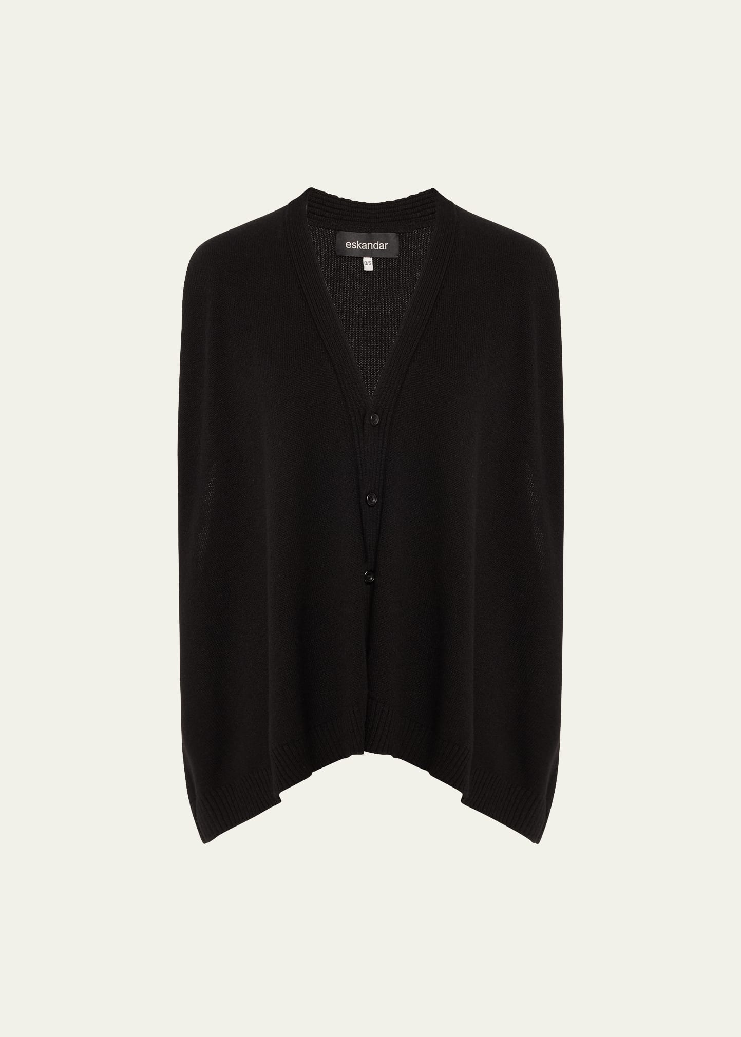 Shop Eskandar Aline Sleeveless V-neck Cardigan (mid Plus Length) In Black