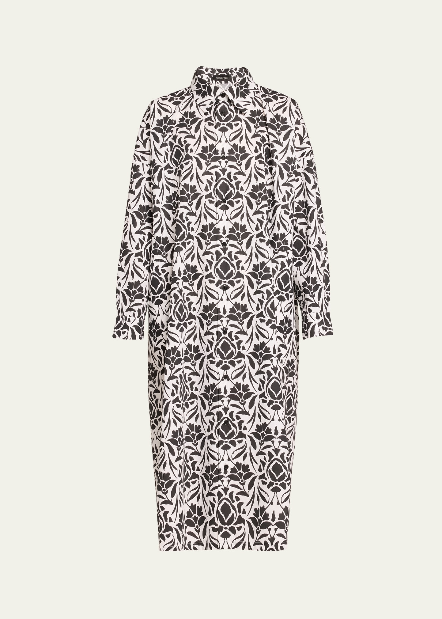 Printed Wide A-line Shirtdress