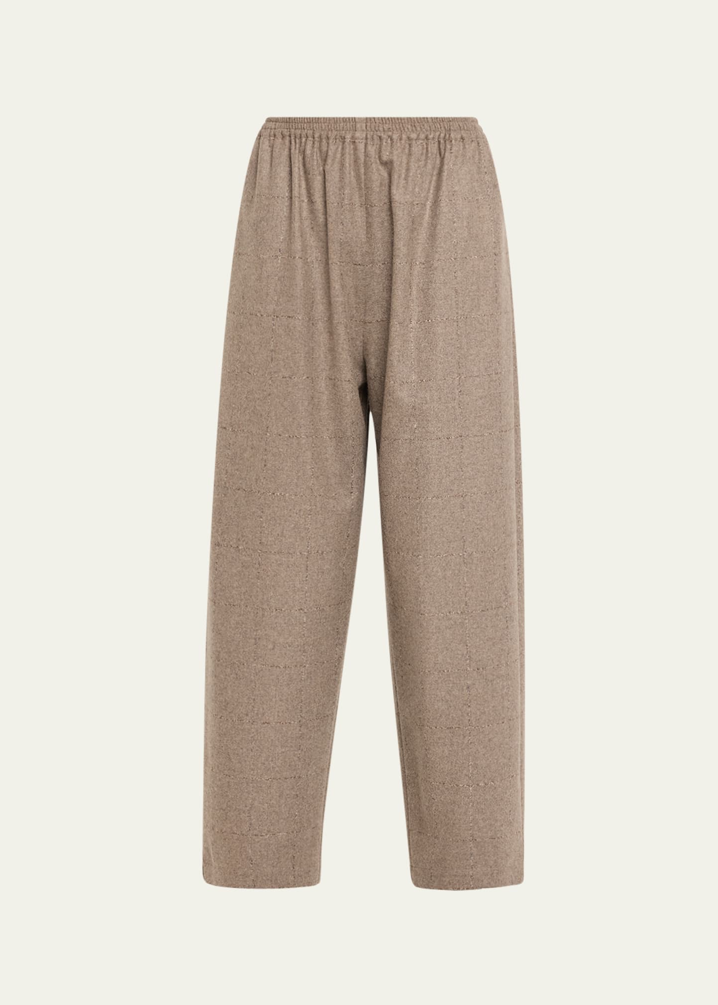 Cashmere-Blend Longer Japanese Trousers with Ankle Slits