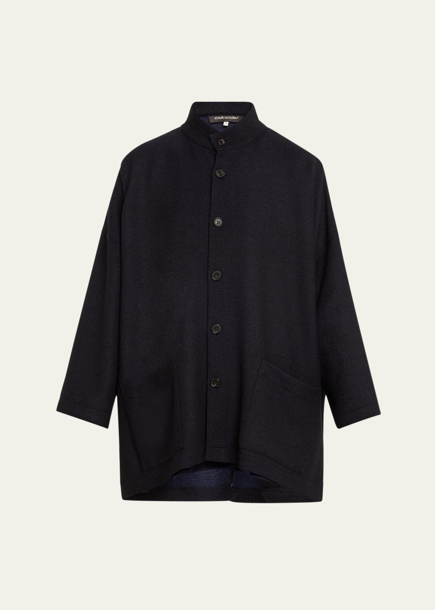 Wide Open Stand Collar Jacket (Long Length)