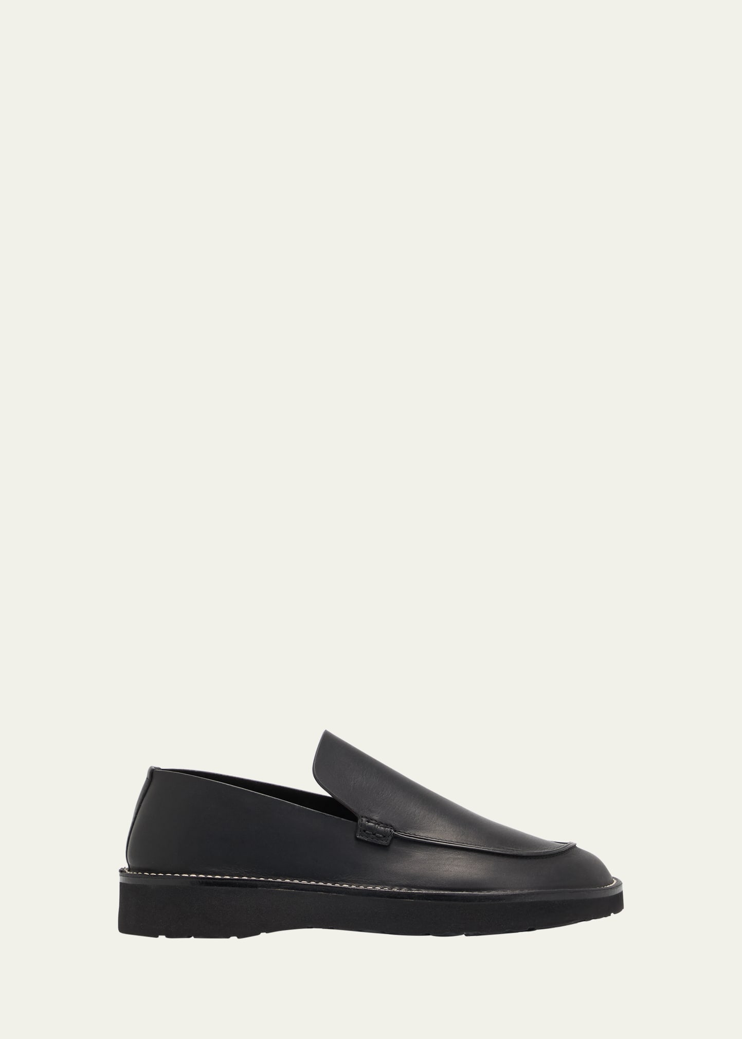 Shop Loewe X Paula's Ibiza Men's Faro Leather Loafers In Black