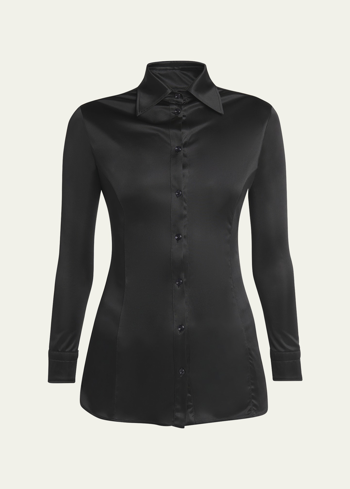 TOM FORD JERSEY FITTED BUTTON DOWN BLOUSE 