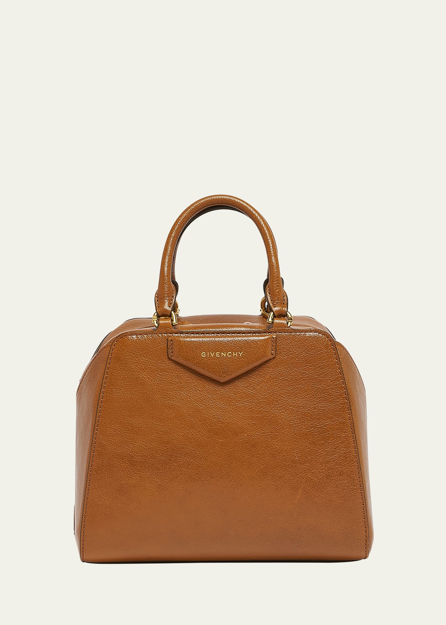 Givenchy Antigona Top-handle Bag In Shiny Tumbled Leather In Brown
