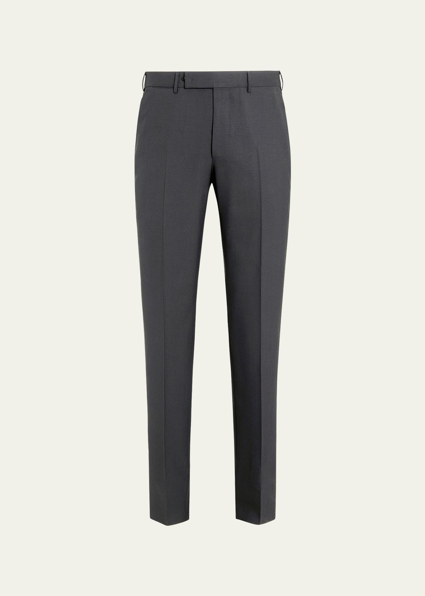 Zegna Dark Grey High Performance Wool Pants In Dark Gray