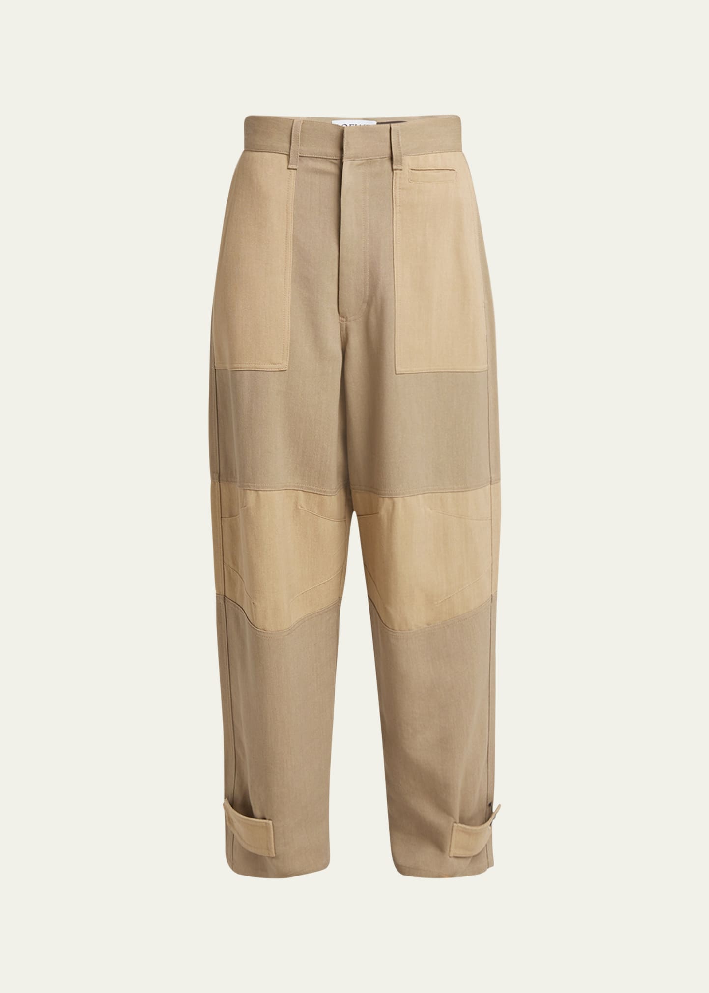 Loewe Cargo Belted Cuff Trousers In Brown