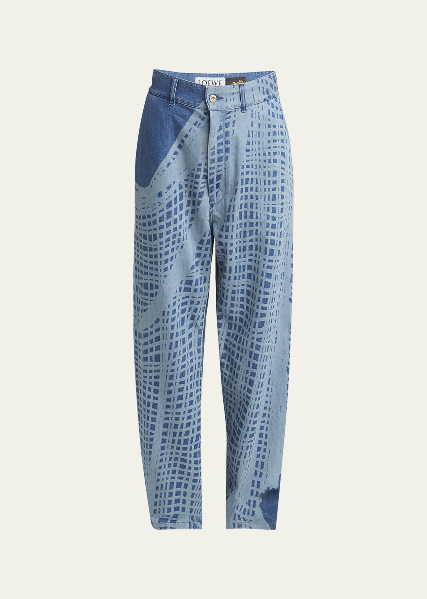 Shop Loewe X Paula Ibiza Tie-dye Baggy Denim Jeans In Lt Bl Wt