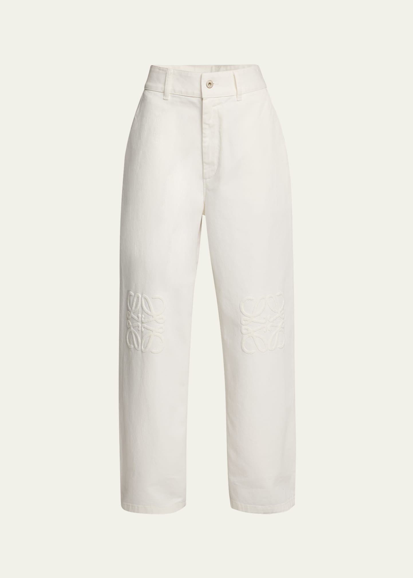 Shop Loewe Anagram Baggy Jeans In White