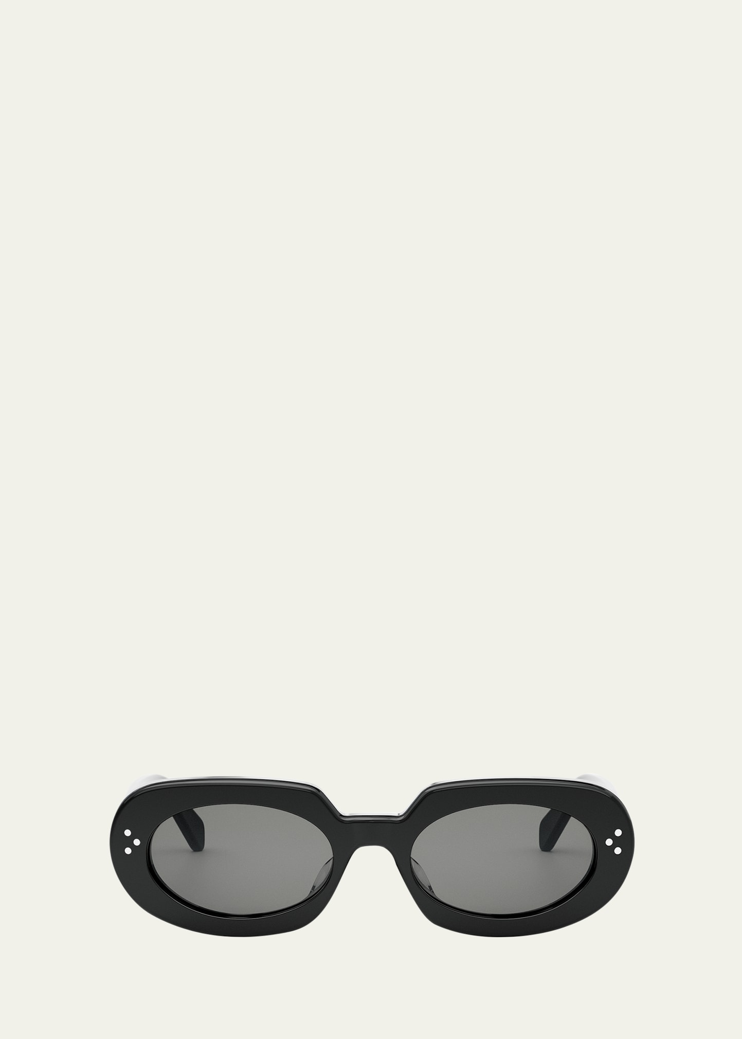 Shop Celine Bold 3 Dots Acetate Oval Sunglasses In Sblk/smk