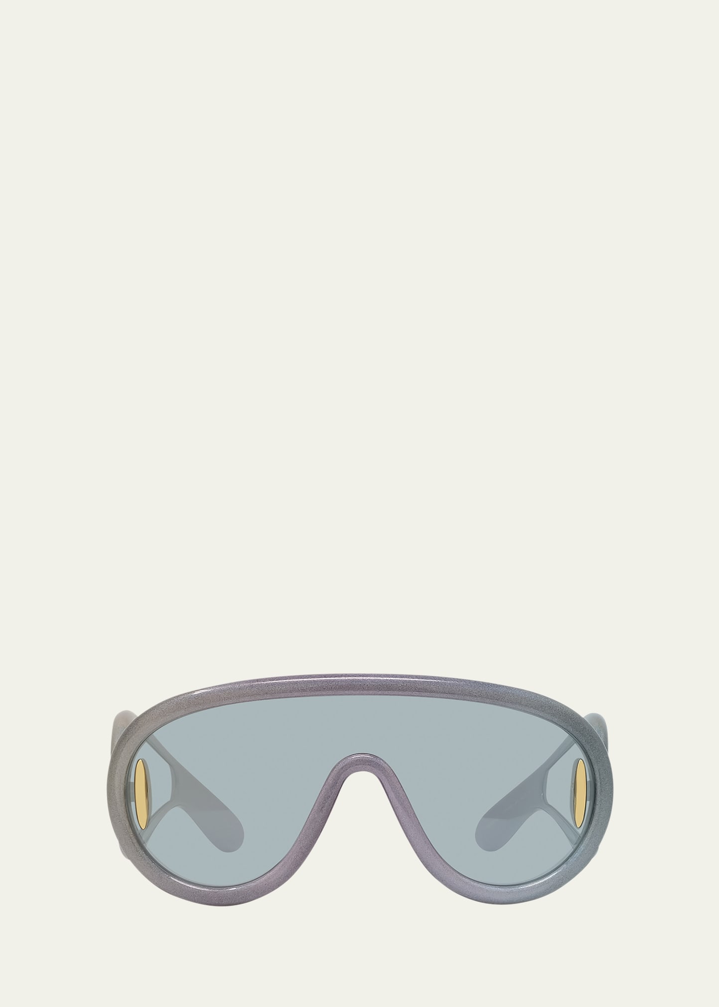 Loewe Anagram Injected Plastic Shield Aviator Sunglasses In Blko/blu
