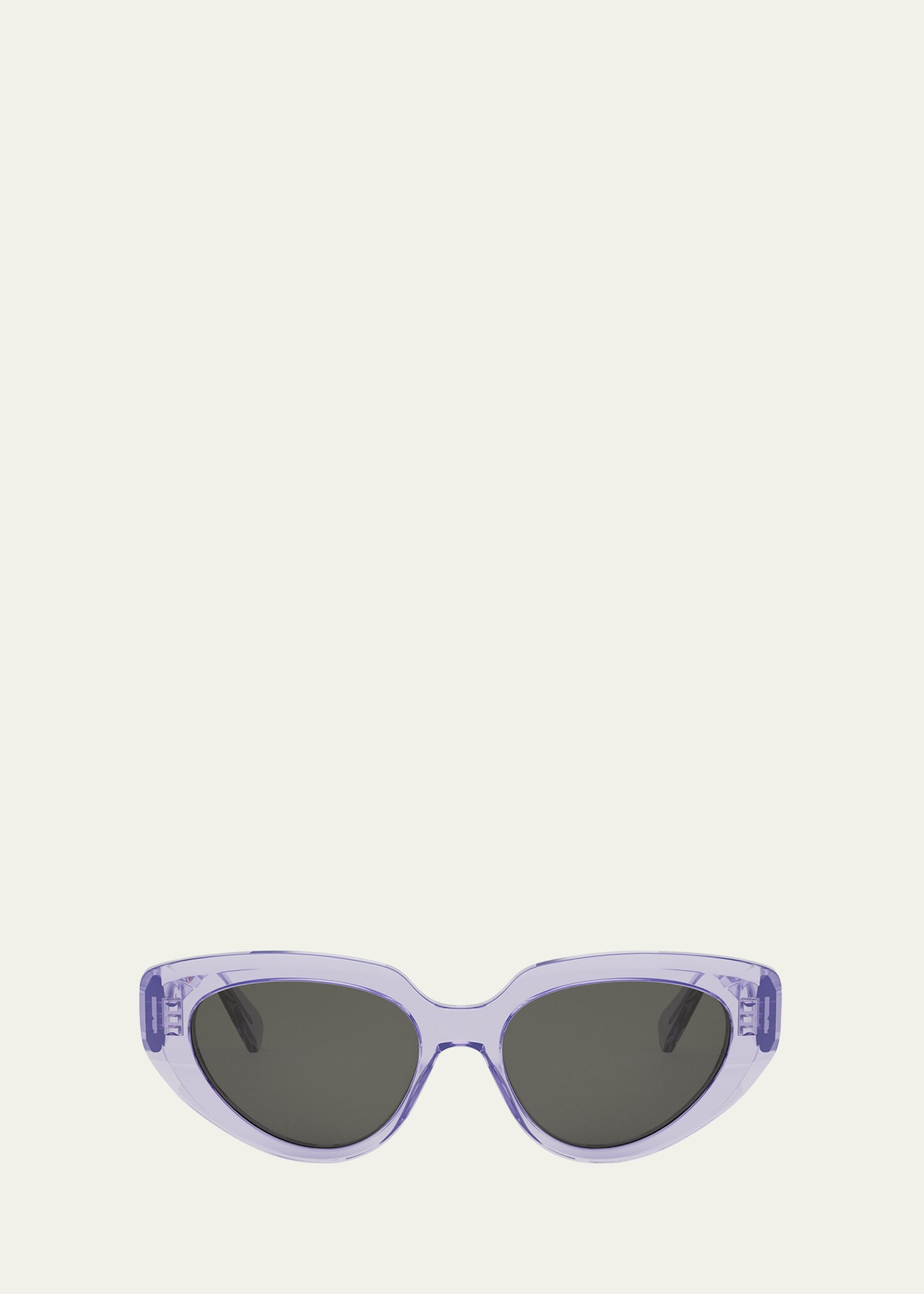 Shop Celine Bold 3 Dots Purple Acetate Cat-eye Sunglasses In Slil/smk