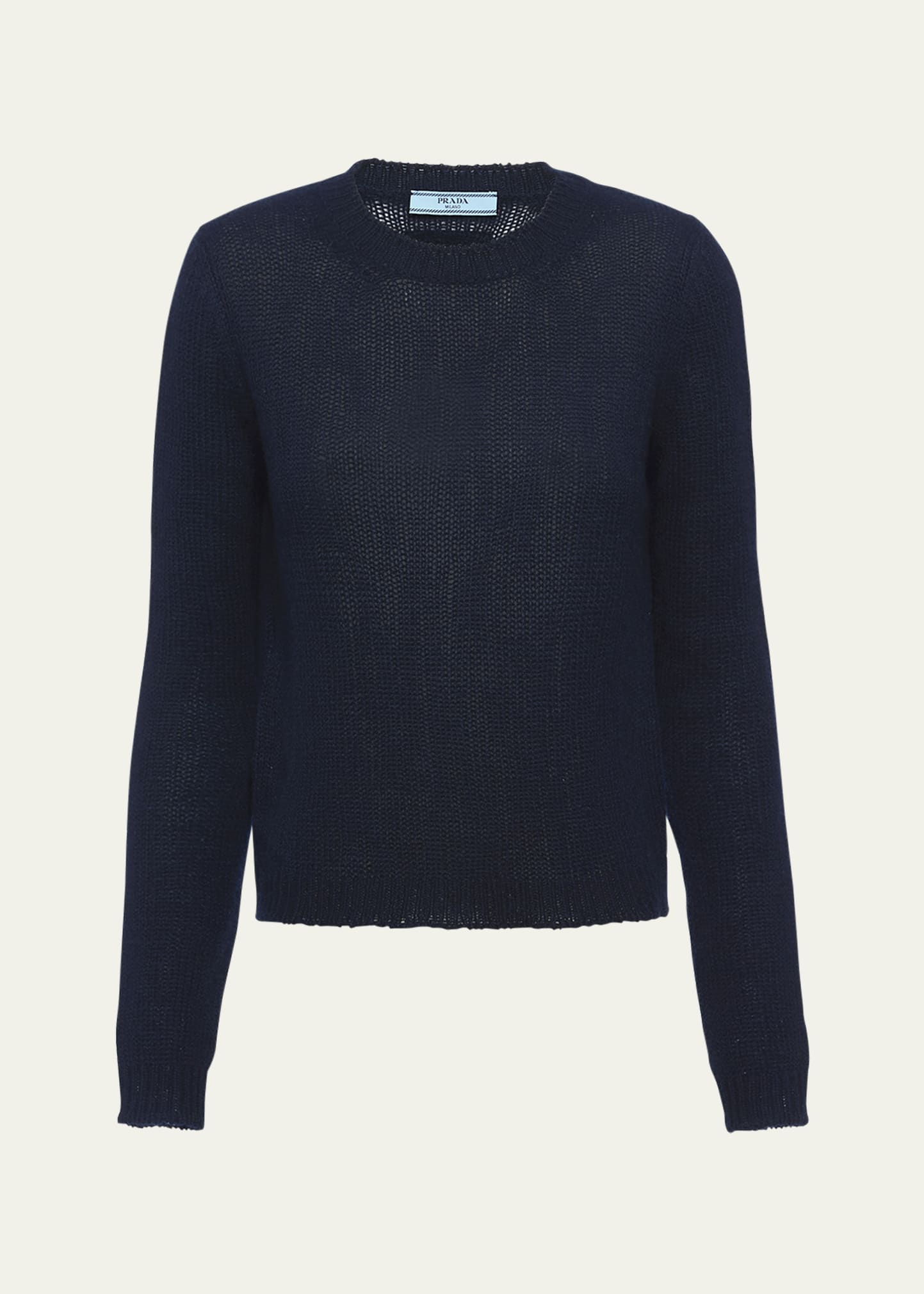 Prada Cashmere Crewneck Knitwear F 5 In F0008 Bleu
