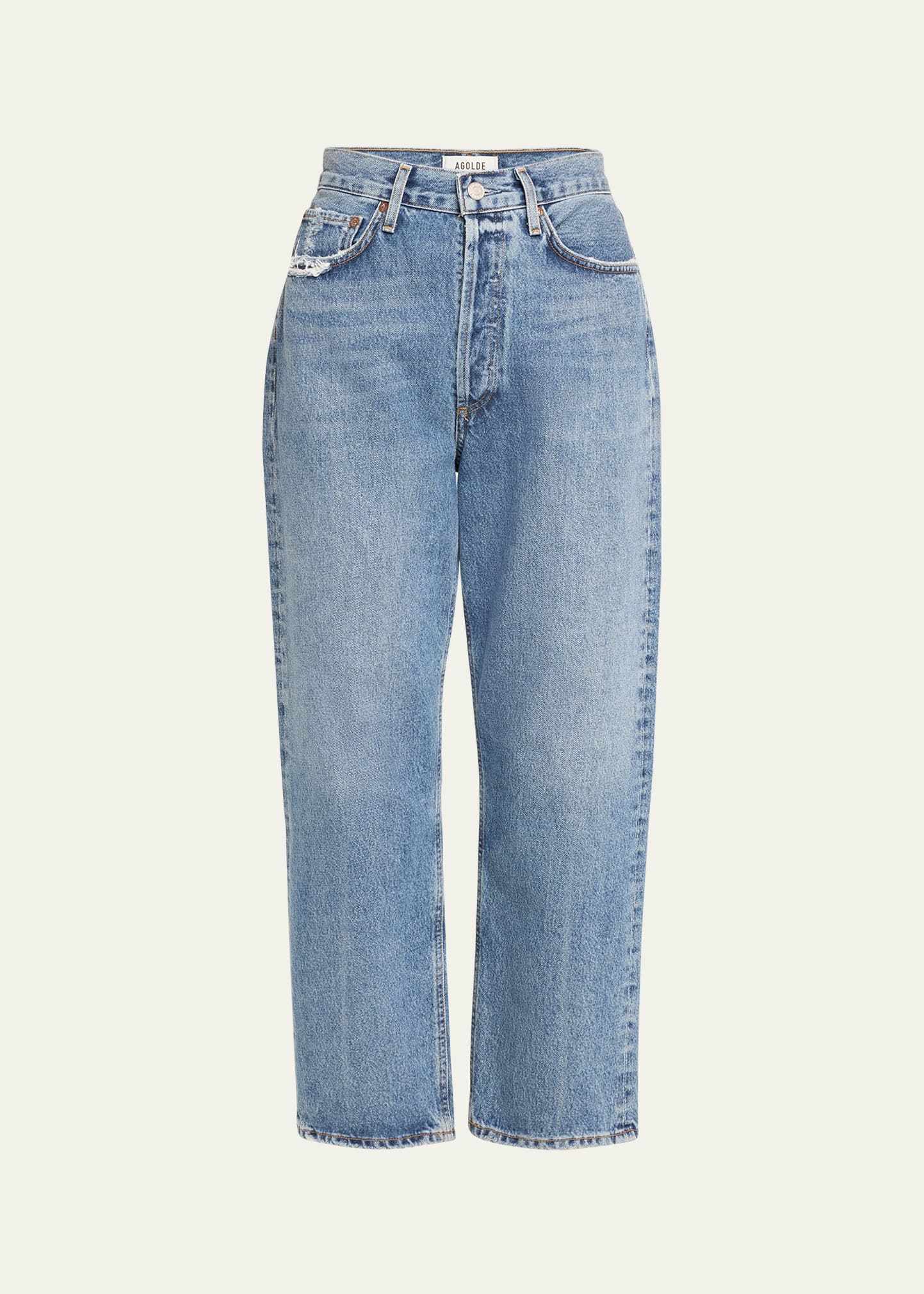 Agolde 90s Pinch Waist High-rise Straight Jeans In Hooked Vint In