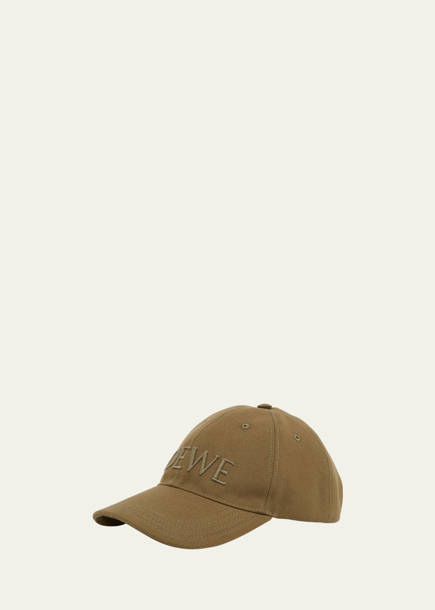 Shop Loewe Embroidered Logo Baseball Hat In Military Green