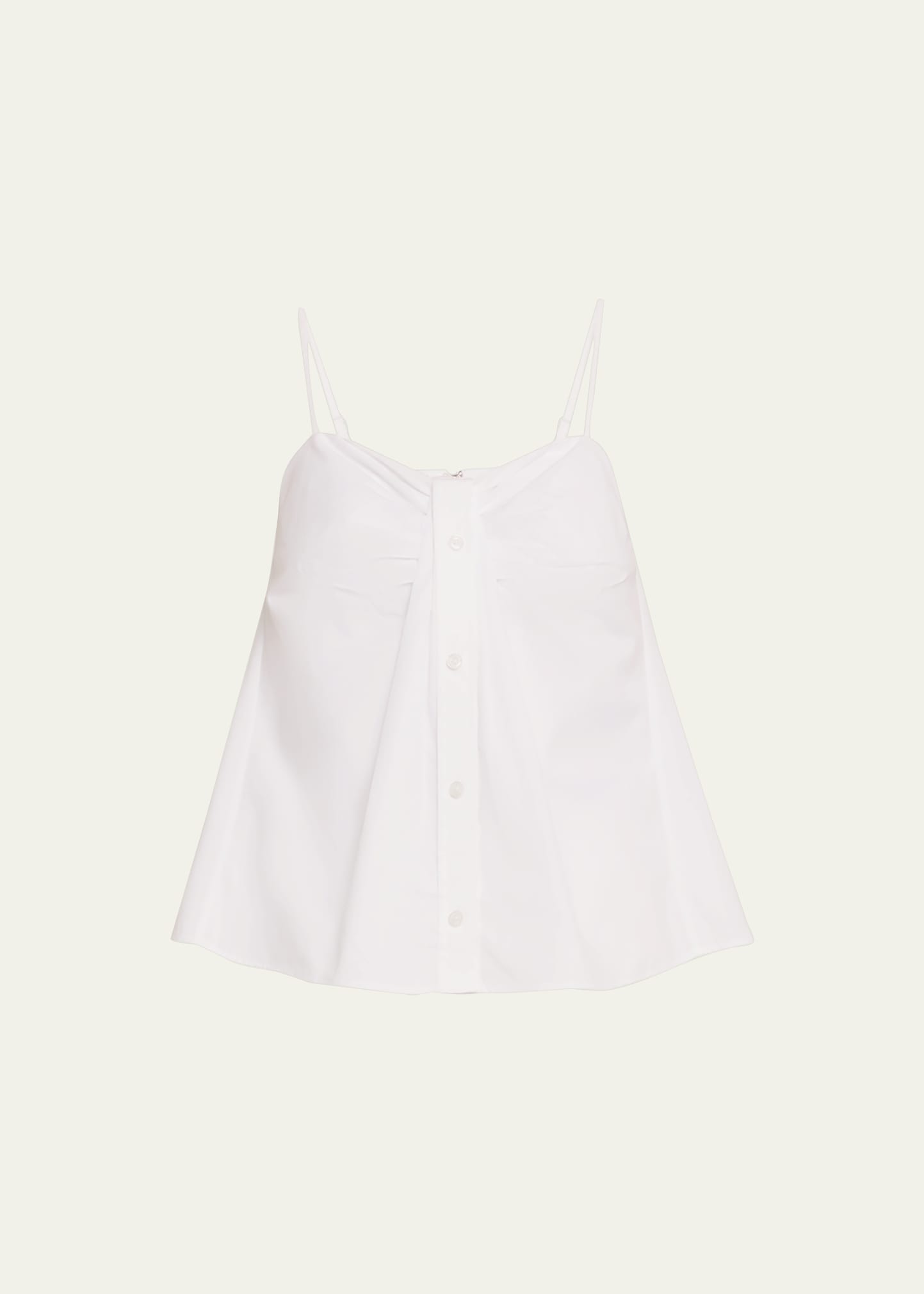 Shop Simkhai Kenz Sleeveless Cotton Poplin Button-front Top In White