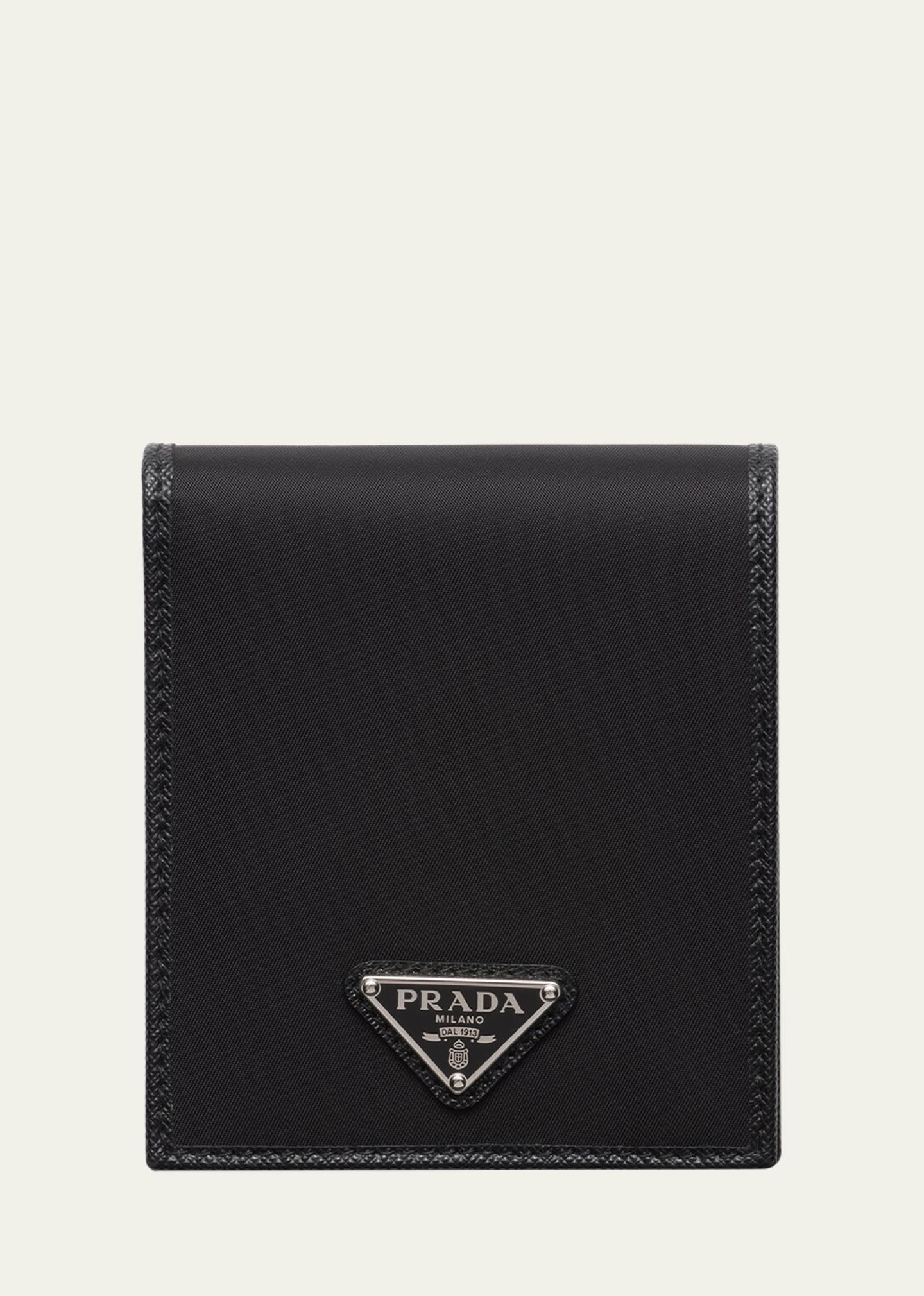 Prada Men's Re-nylon Bifold Wallet In Black
