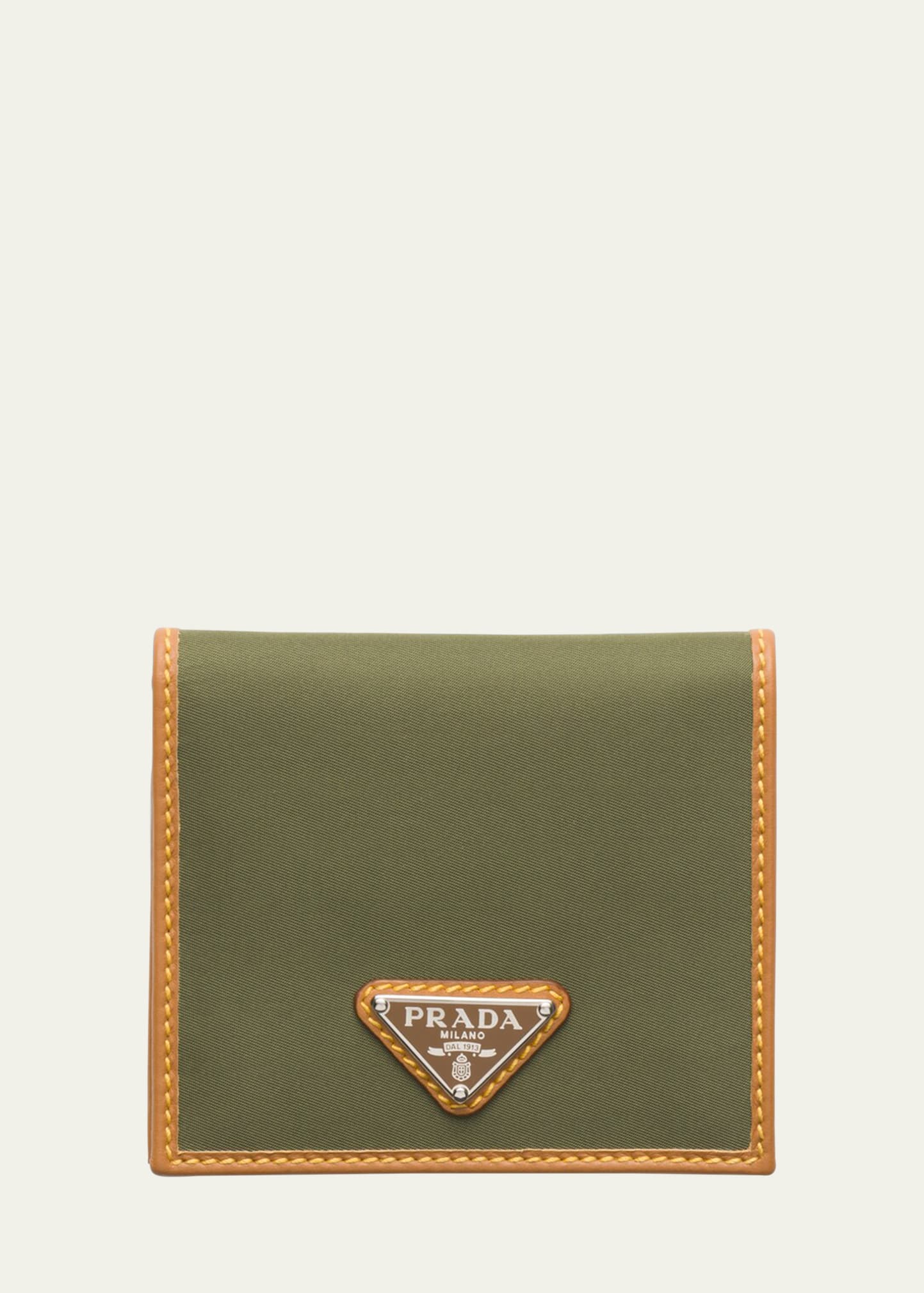 Shop Prada Men's Re-nylon Bifold Wallet In F03uq Militarecar