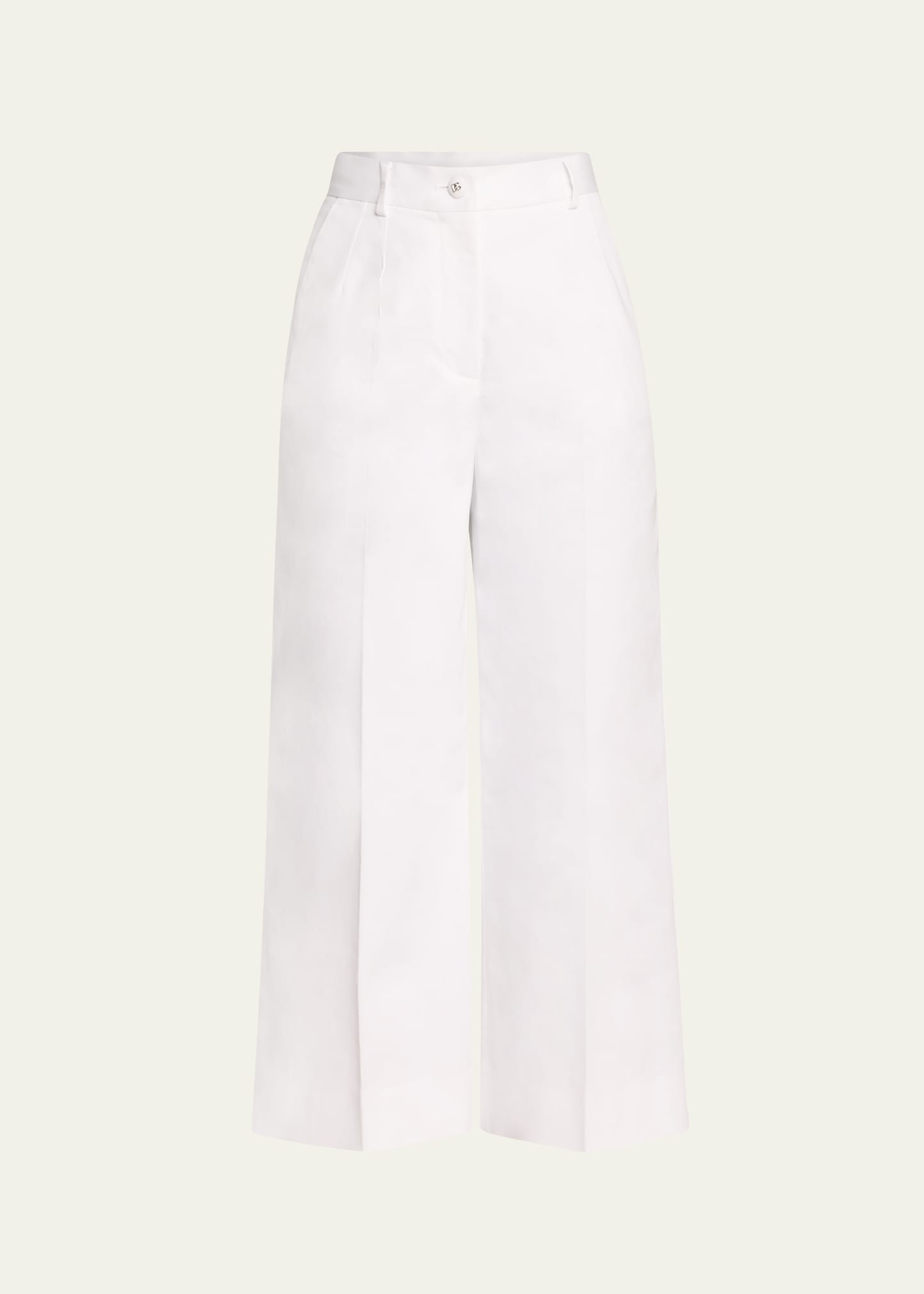 Dolce & Gabbana Printed Flared Crop Pants In Opt White