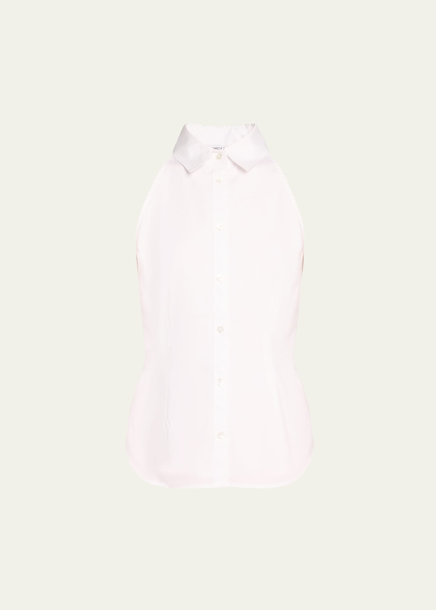 Veronica Beard Harper Sleeveless Button-front Top In White