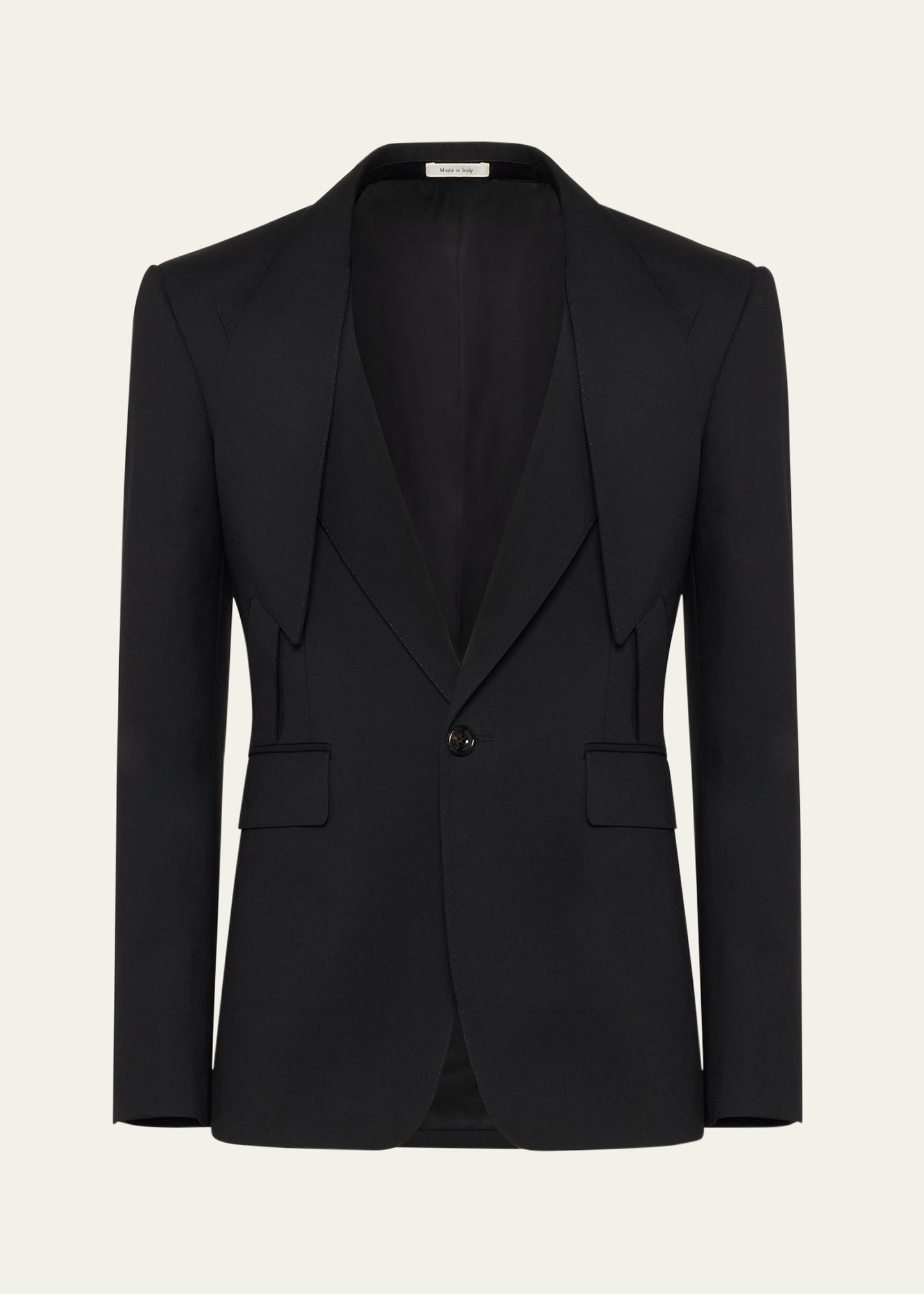 Alexander Mcqueen Men's Lapel-collar Sport Coat In Black