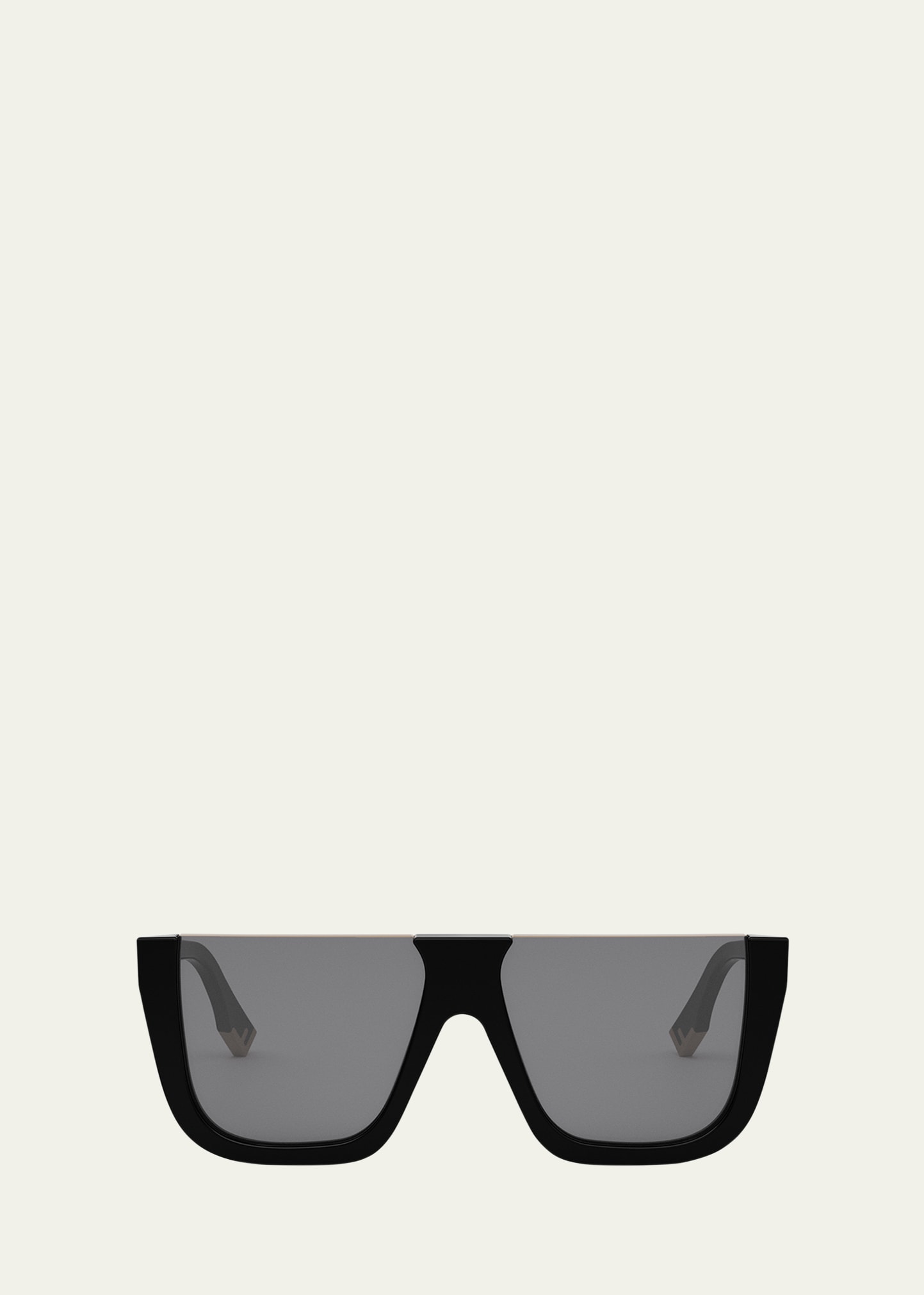 Shop Fendi Flat-top Logo Acetate Square Sunglasses In Sblksmk