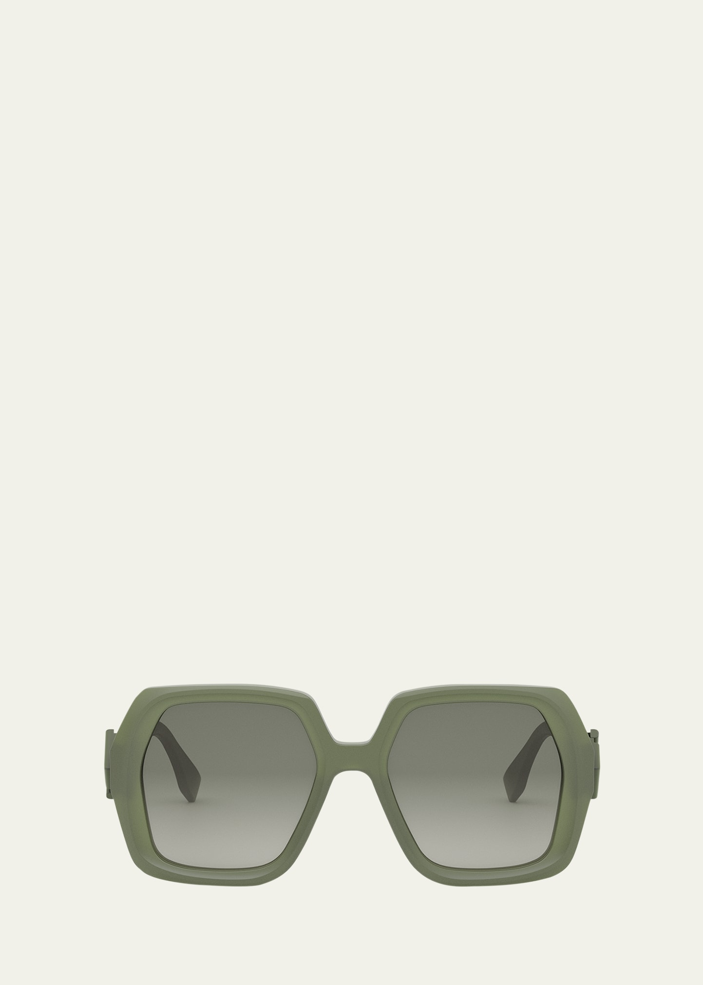 Diamond Green Acetate Square Sunglasses
