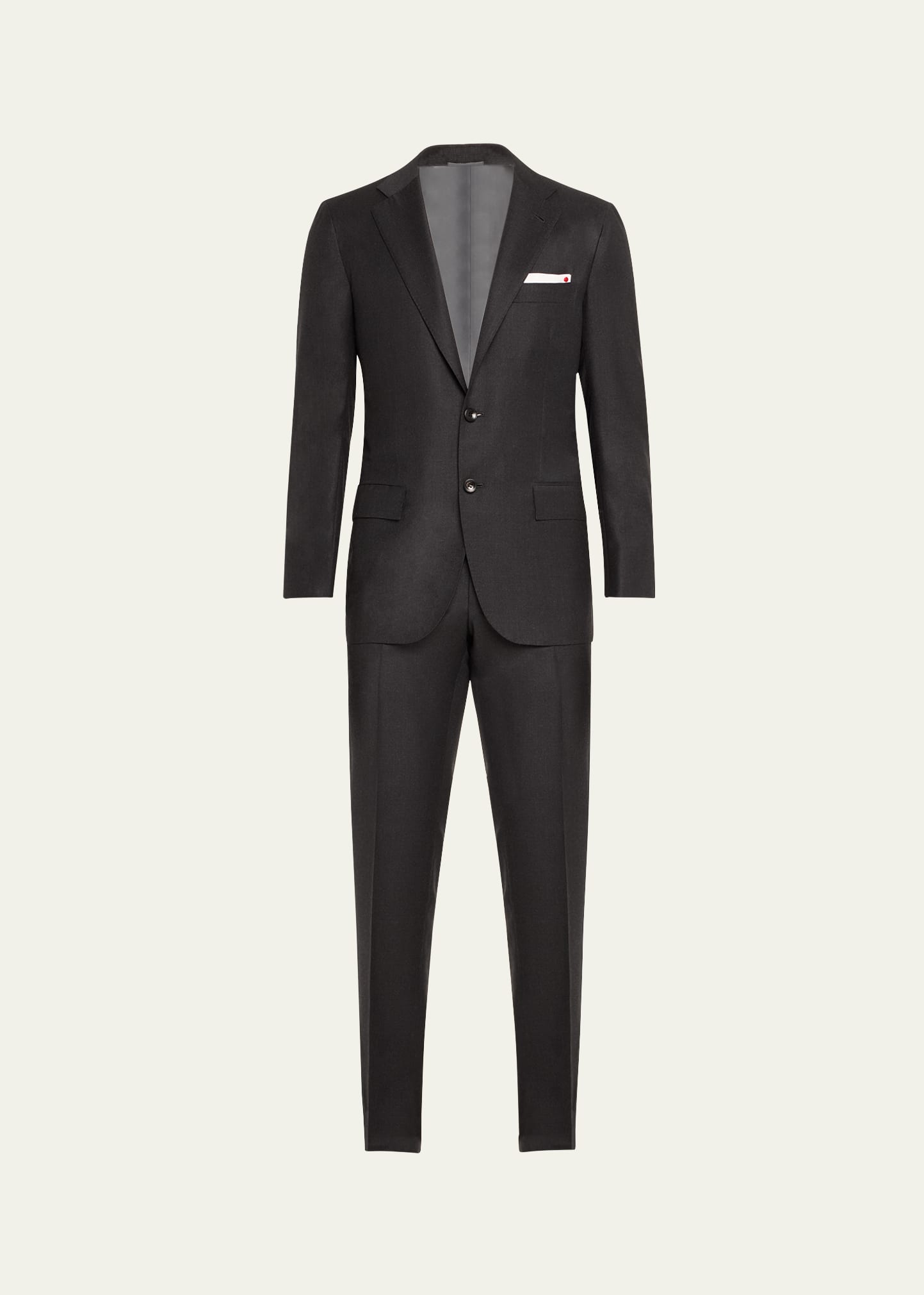Kiton Men's Tonal Plaid Wool Suit In Dk Gry