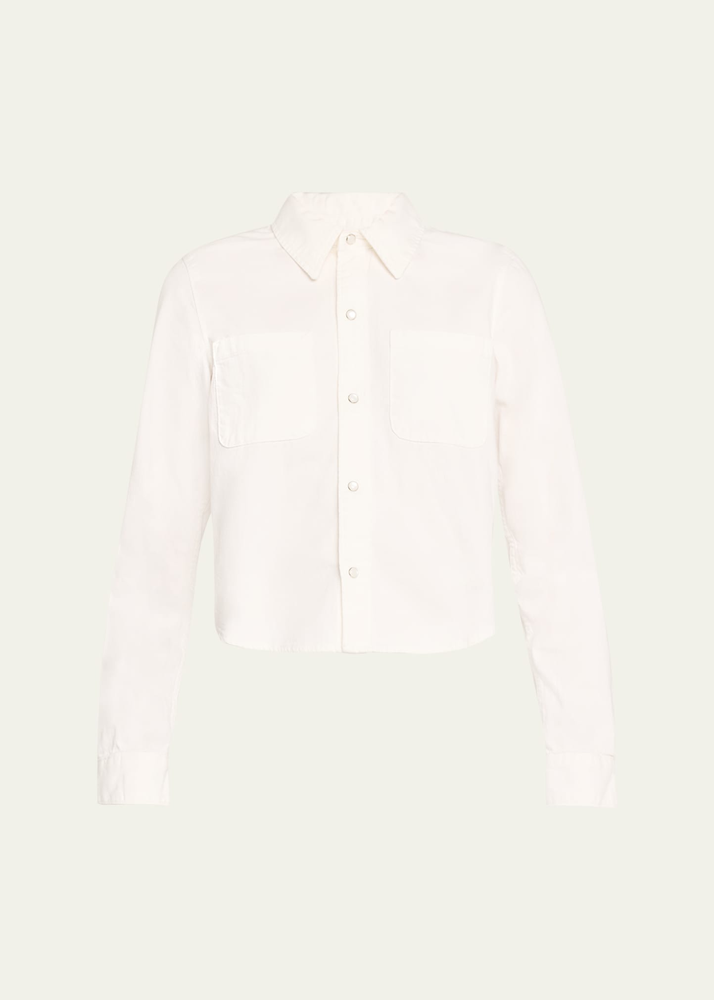 Re/done Slim Denim Shirt In White