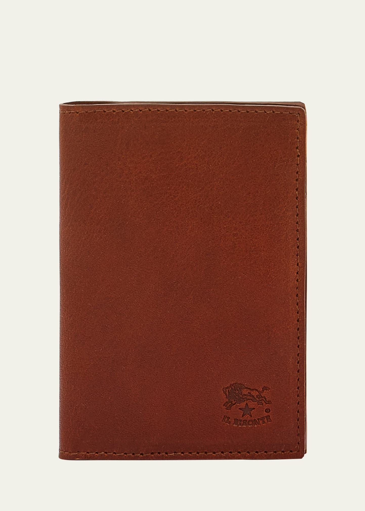 Il Bisonte Men's Galileo Leather Card Case In Brown