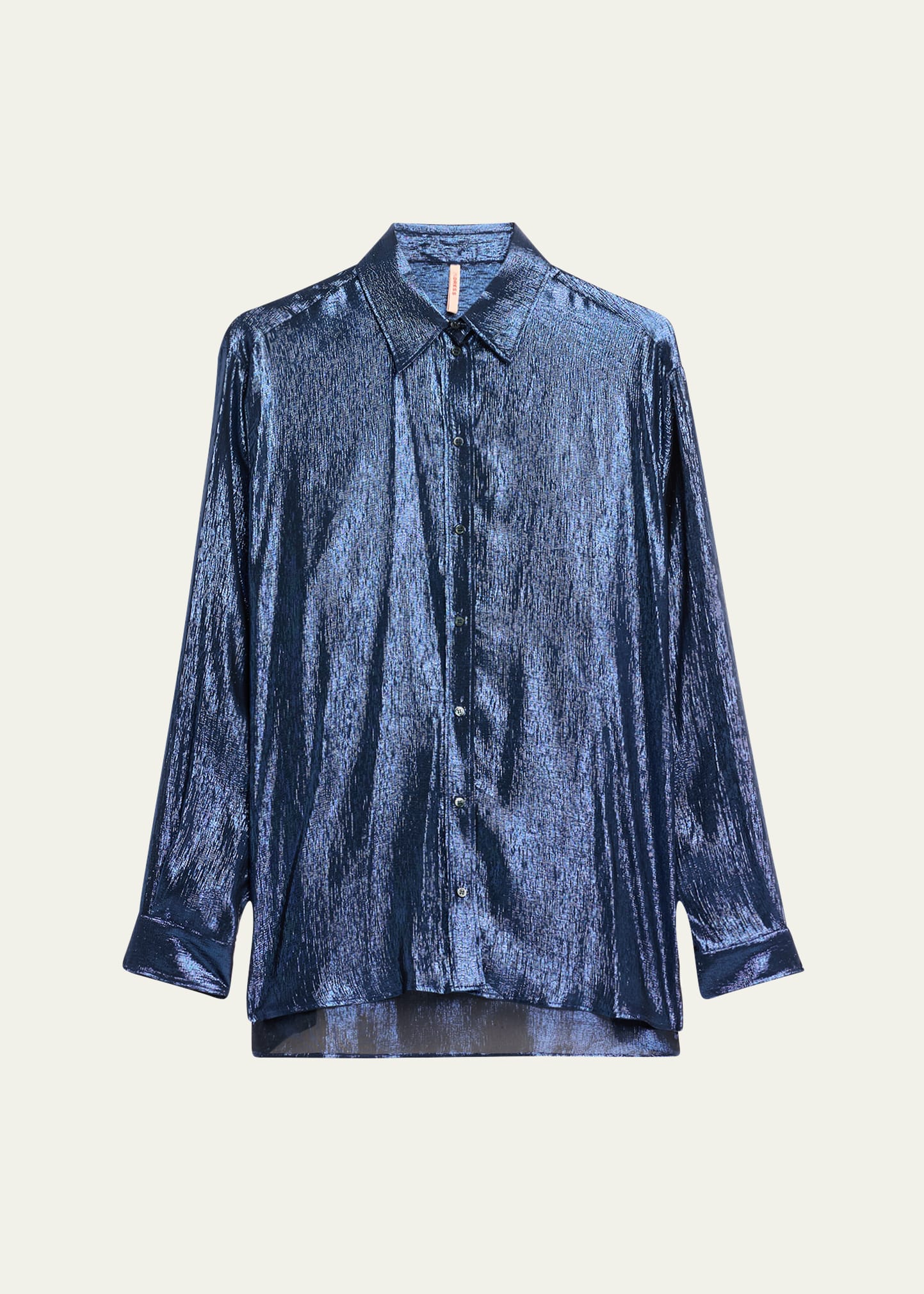 INDRESS MARILYN BUTTON DOWN METALLIC VOILE BLOUSE 