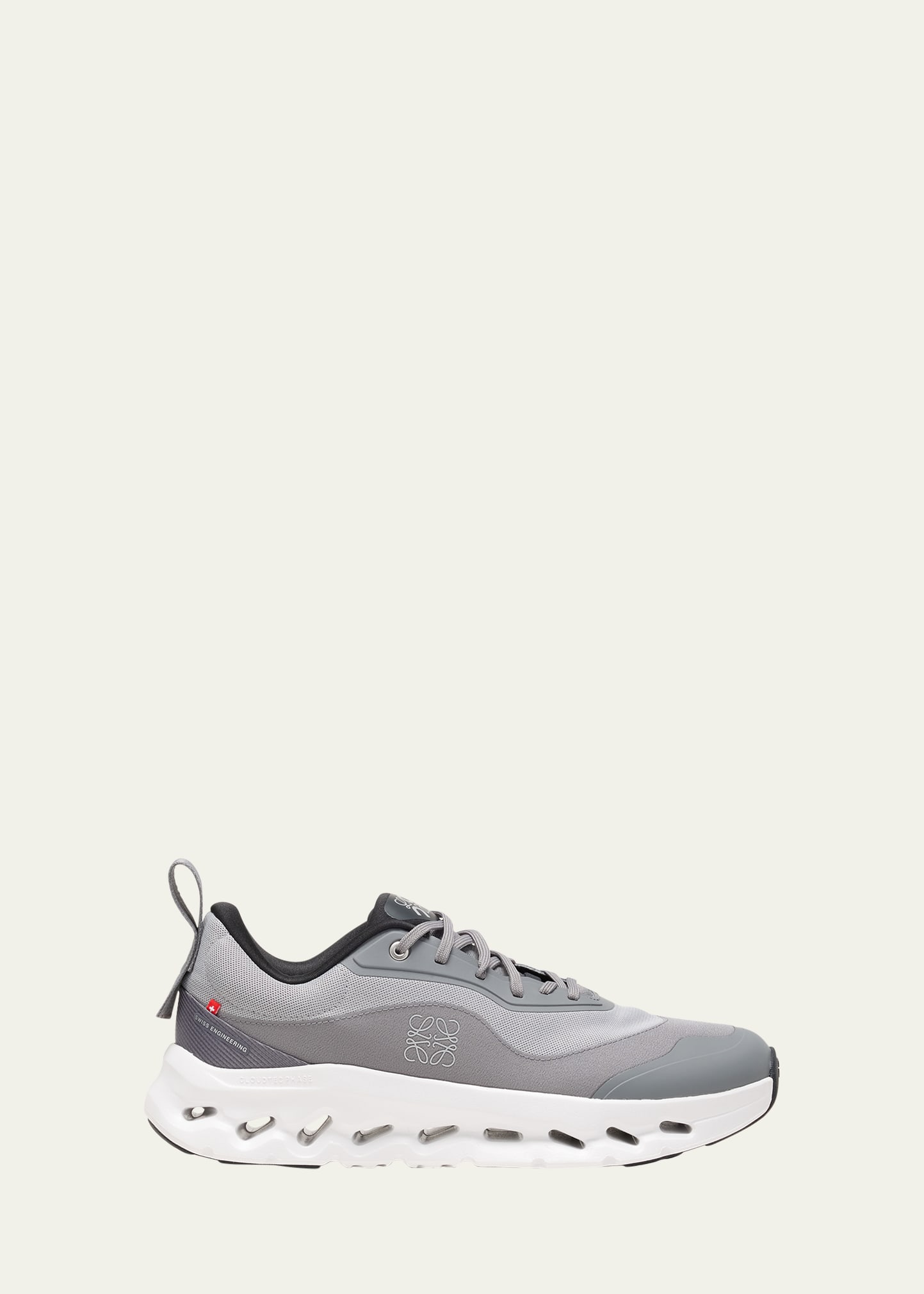 Shop Loewe X On Men's Cloudtilt 2 Knit Low-top Sneakers In Grey