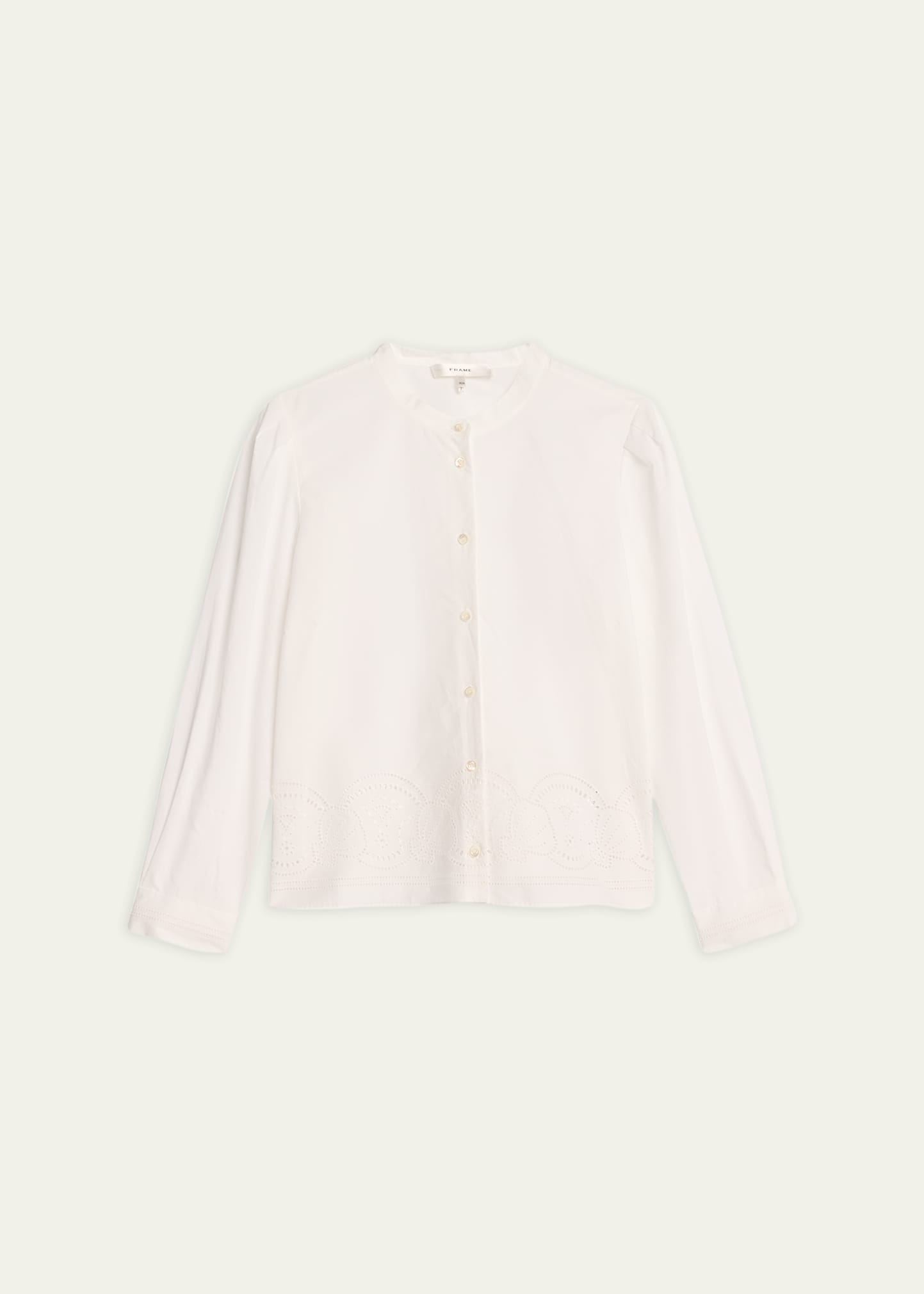 Shop Frame Embroidered Long-sleeve Shirt In White