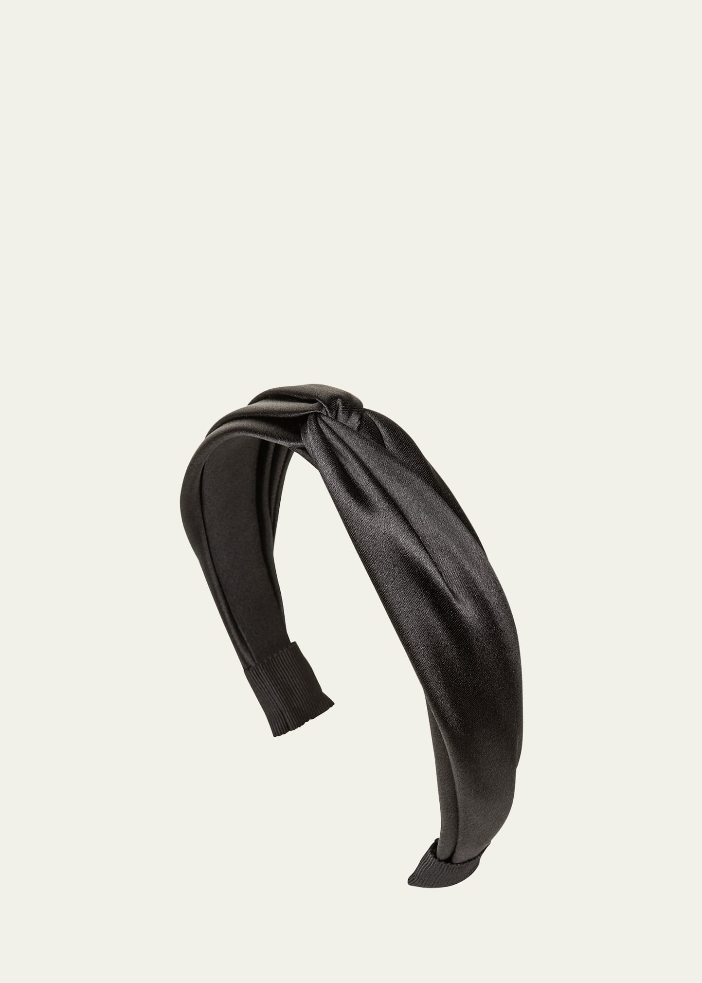 Jennifer Behr Twist Silk Headband In Black