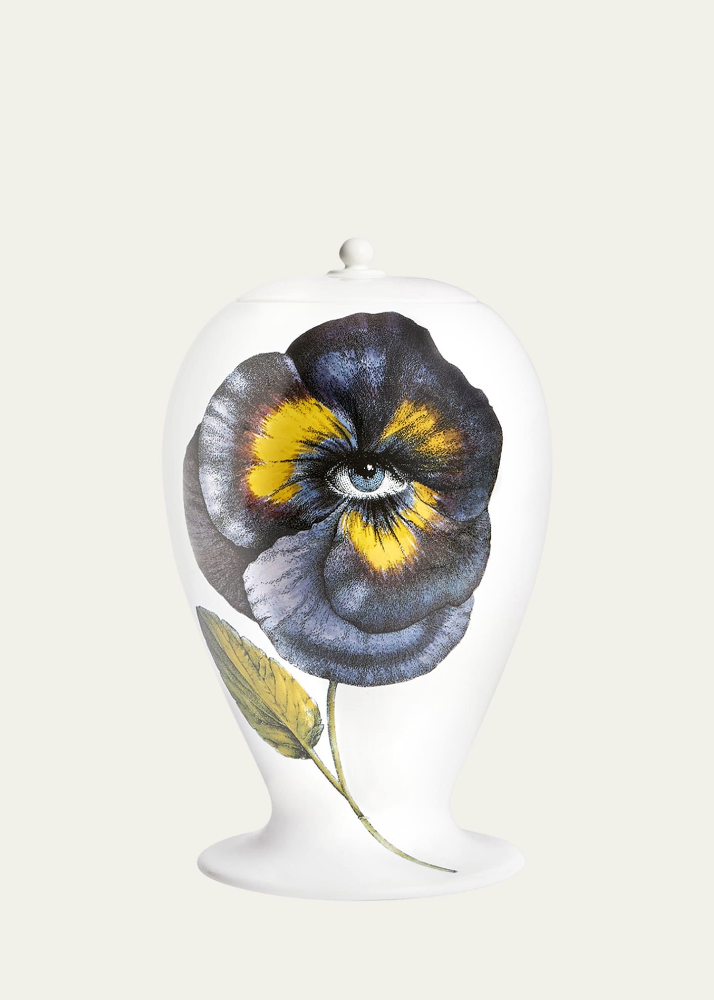 Fornasetti Pensee Vase, 13" In Colorblackwhite