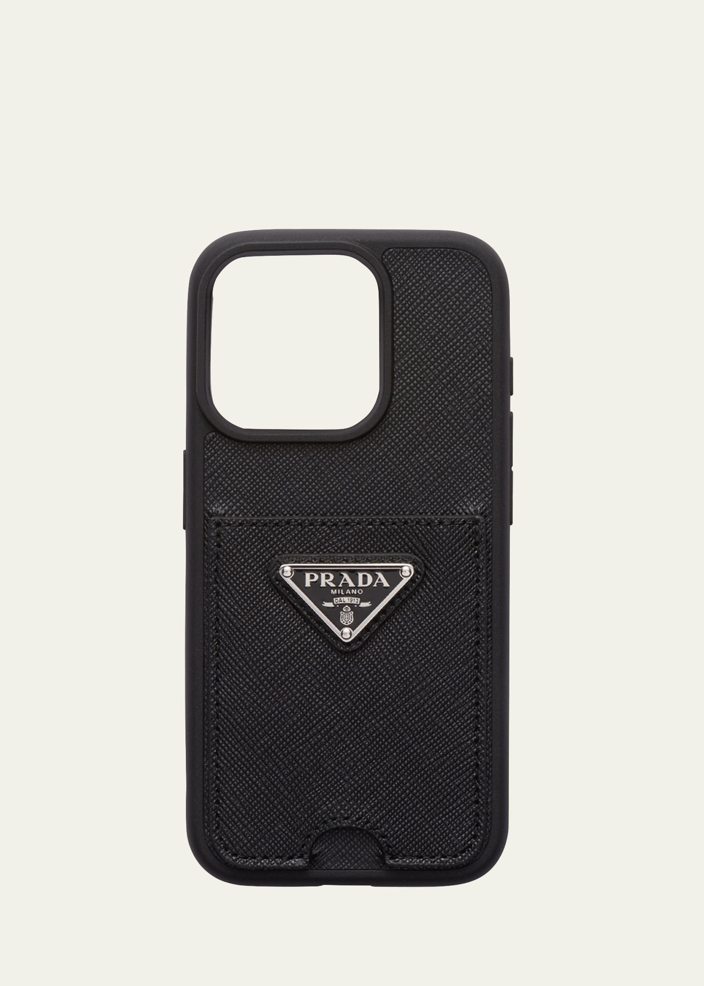 Shop Prada Saffiano Leather Iphone Case In F0632 Nero 1