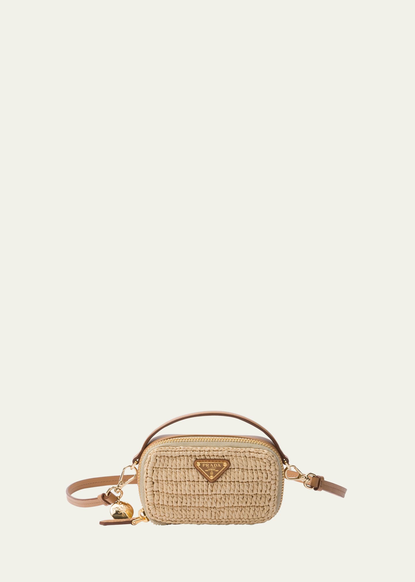 Prada Mini Zip Crossbody Bag In F0018 Naturale